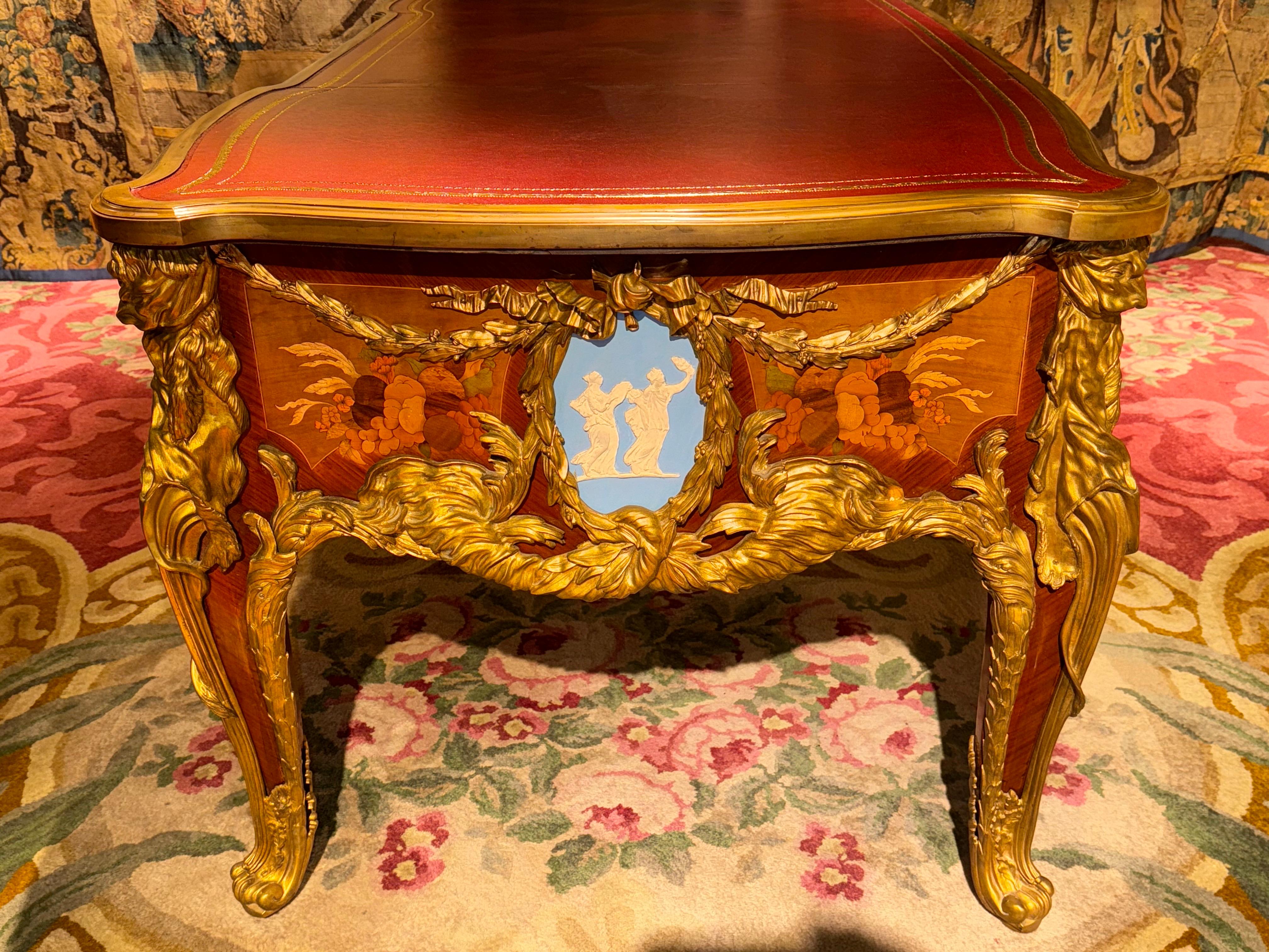 Impressive Louis XV Style Bureau Plat/Writing Desk, after Riesener & J.Oeben For Sale 5