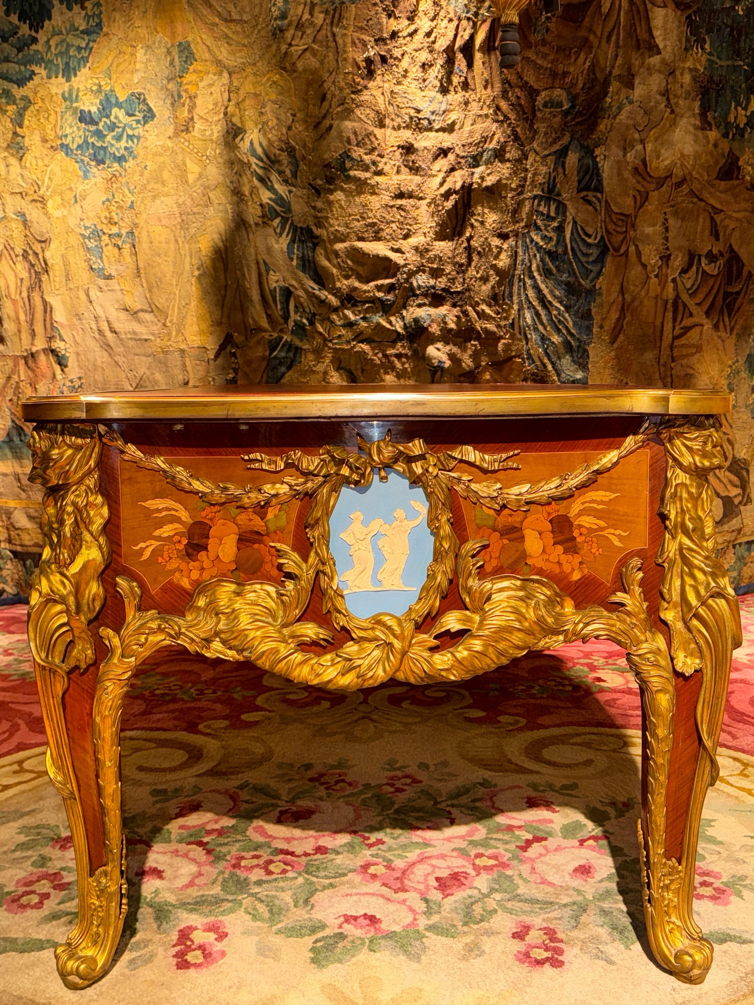 Impressive Louis XV Style Bureau Plat/Writing Desk, after Riesener & J.Oeben For Sale 9
