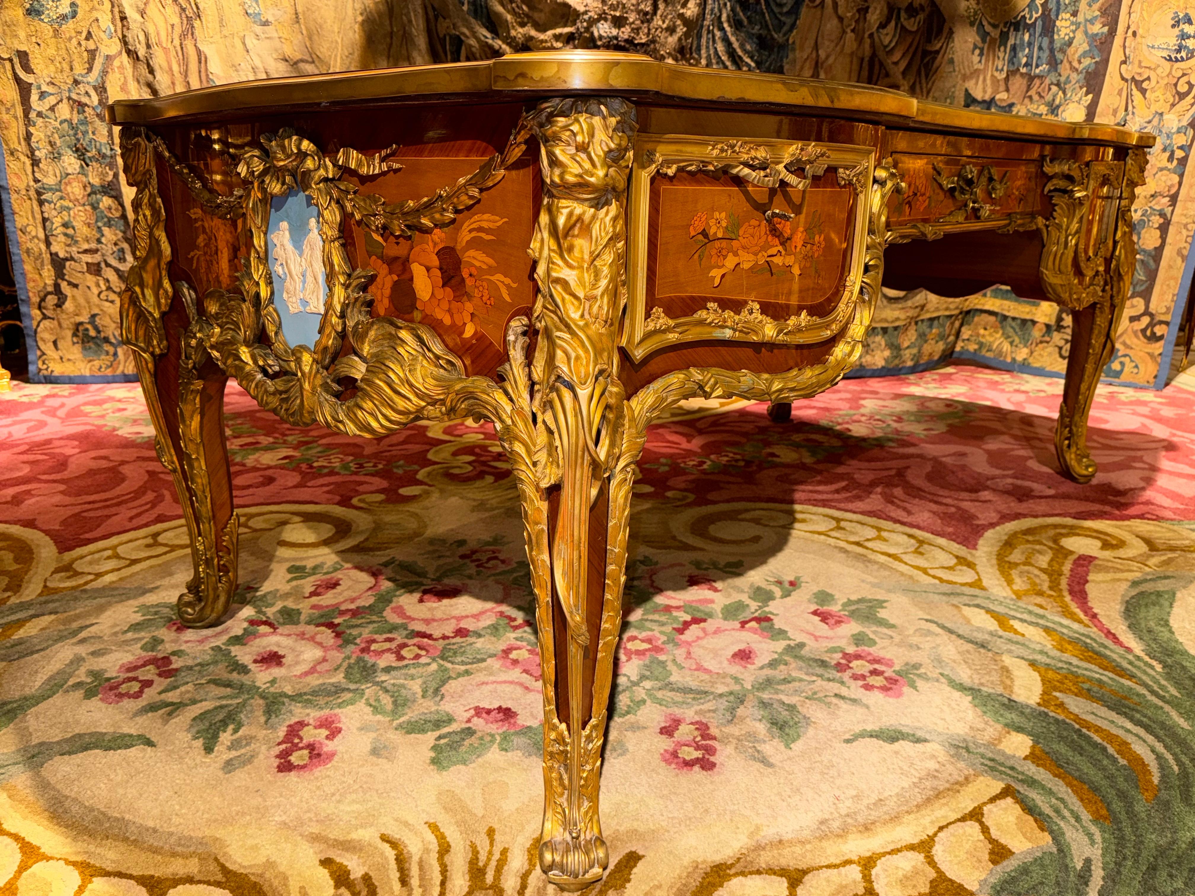 Impressive Louis XV Style Bureau Plat/Writing Desk, after Riesener & J.Oeben For Sale 2