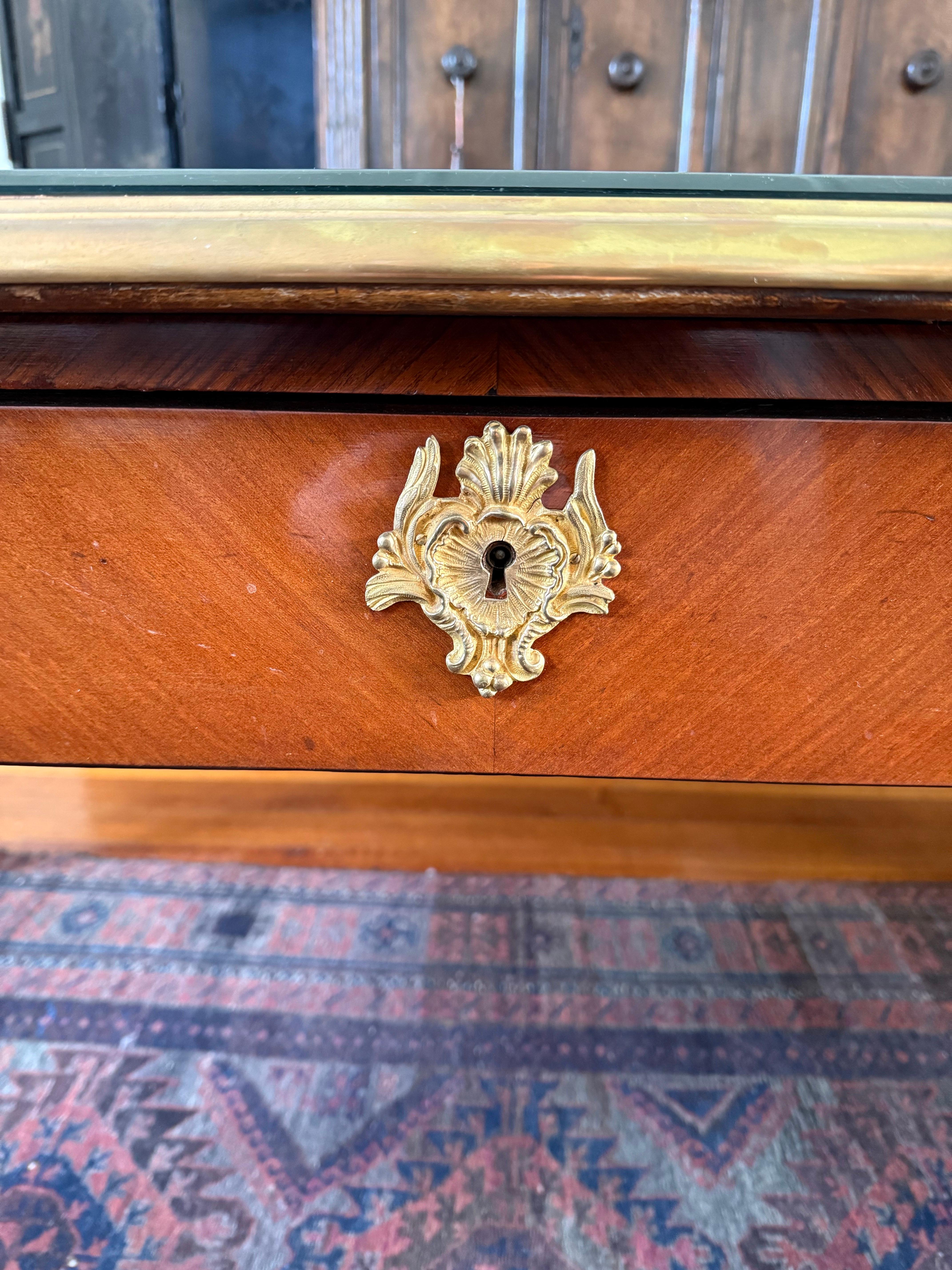French An Impressive Louis XV Style Gilt Bronze Mounted Bureau Plat, 19th/20th Century For Sale