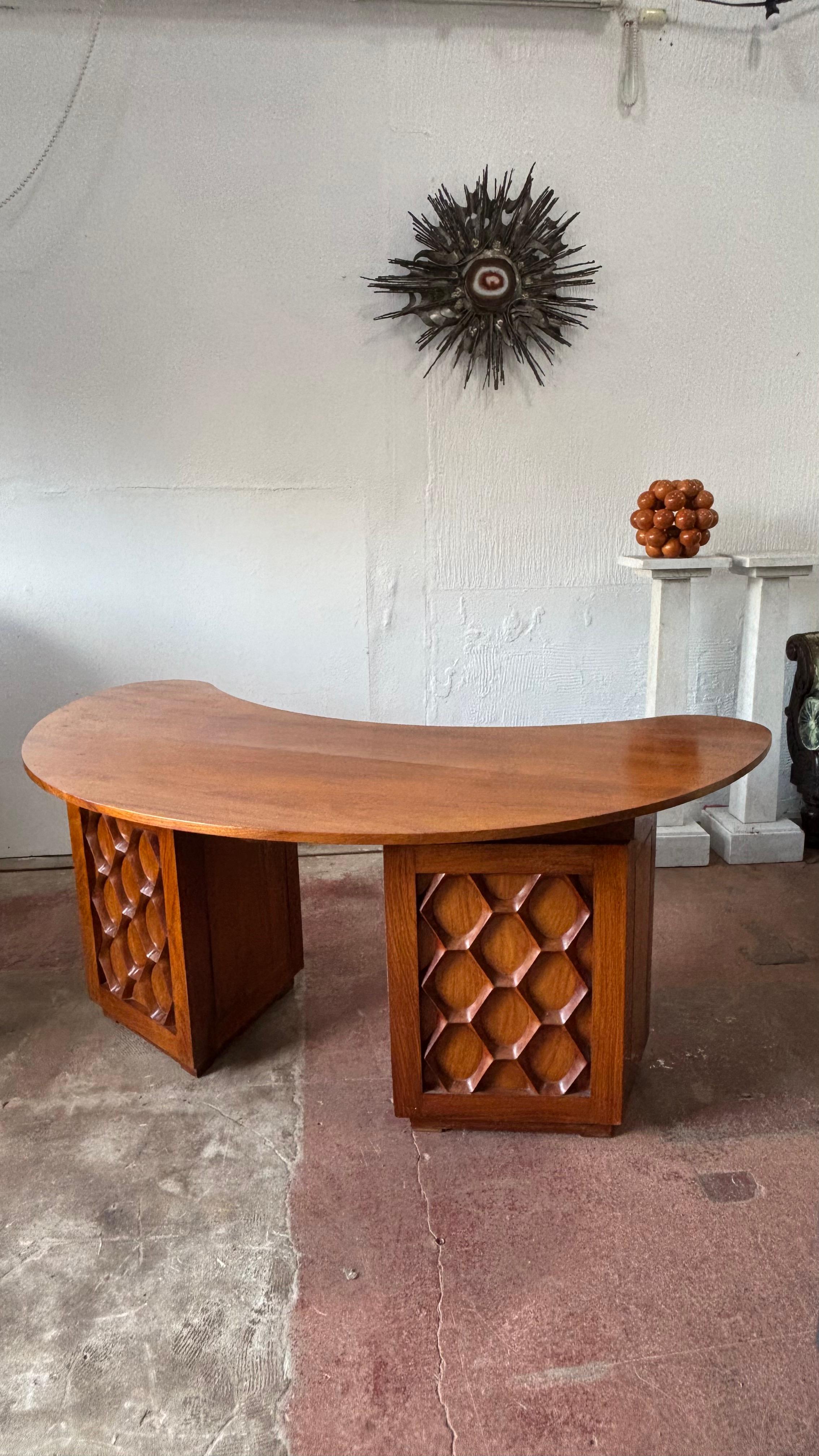 Pakistani An Impressive Mid-Century Modern Semi circular Desk,  1970s For Sale