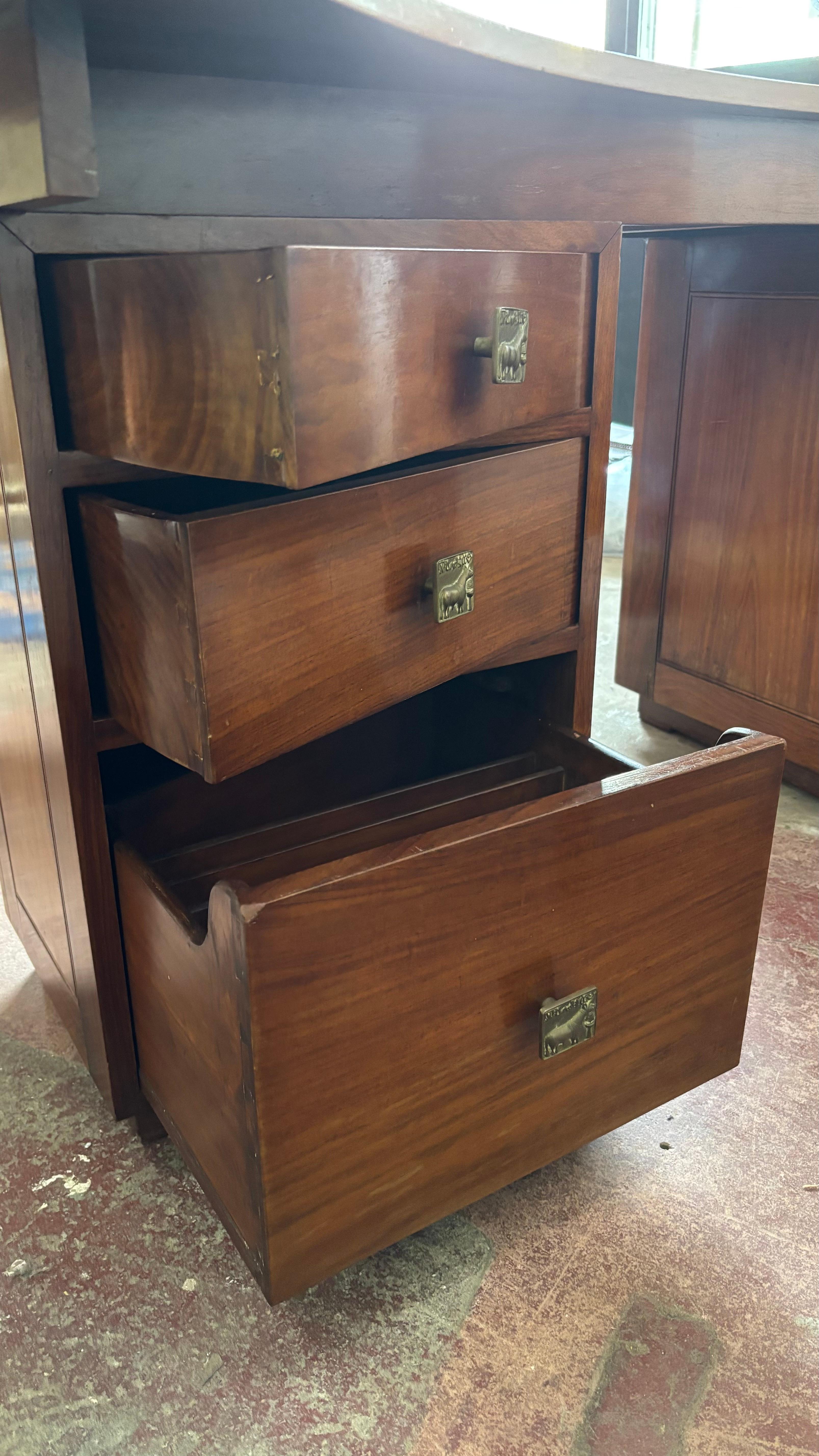 An Impressive Mid-Century Modern Semi circular Desk,  1970s For Sale 3