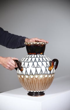 Eine beeindruckende Odetta Steinzeugvase von HB Quimper Bretagne Frankreich 1920er Jahre