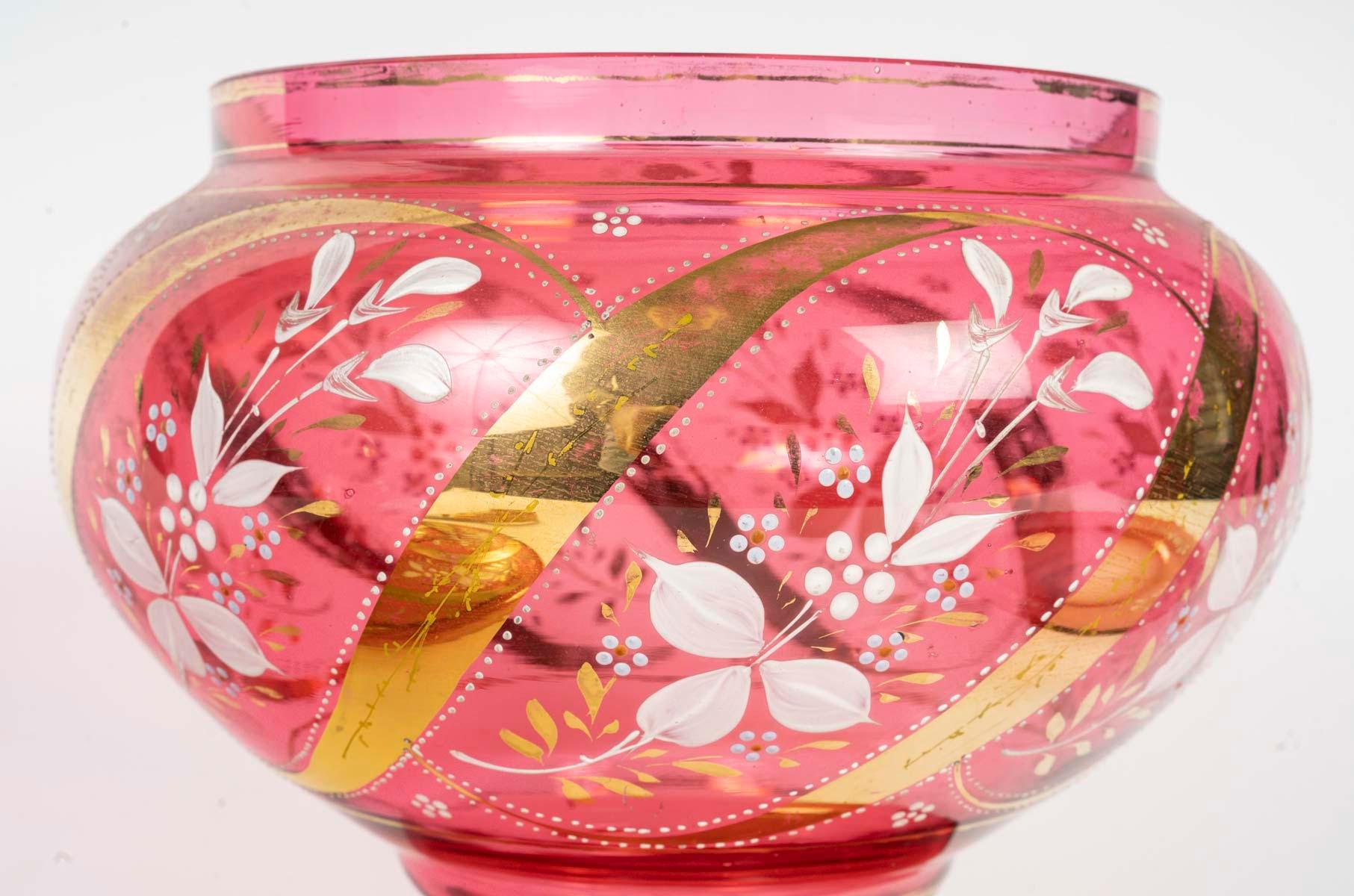 French An Impressive Orientalist Bonbonnière in Bohemian Crystal, 19th Century. For Sale