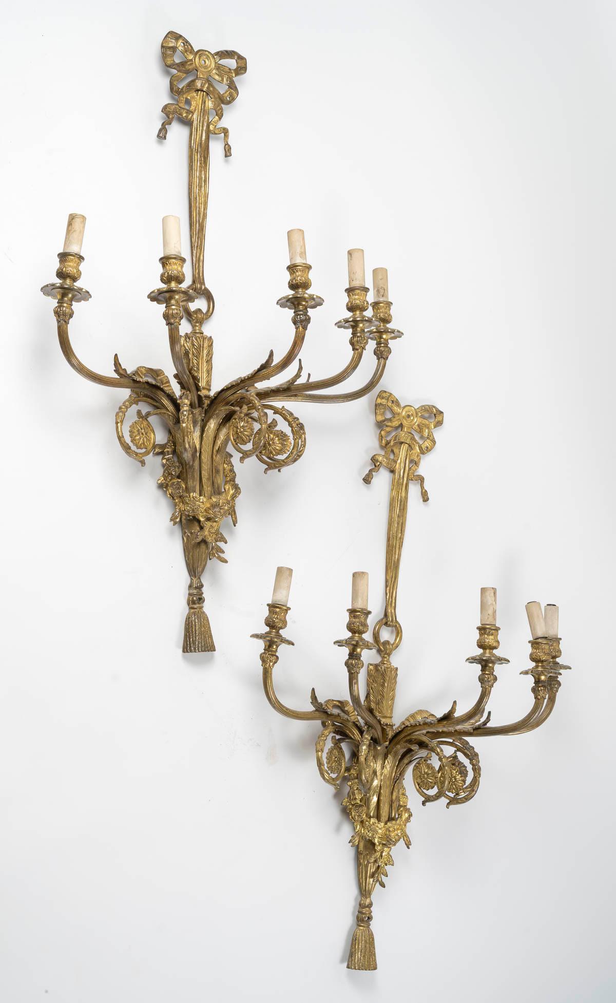 Impressionante coppia di appliques in ormù in stile Luigi XVI, XIX secolo. in vendita 2