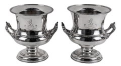 An Impressive Pair of Silver-Plated Champagne Coolers, England Circa 1920