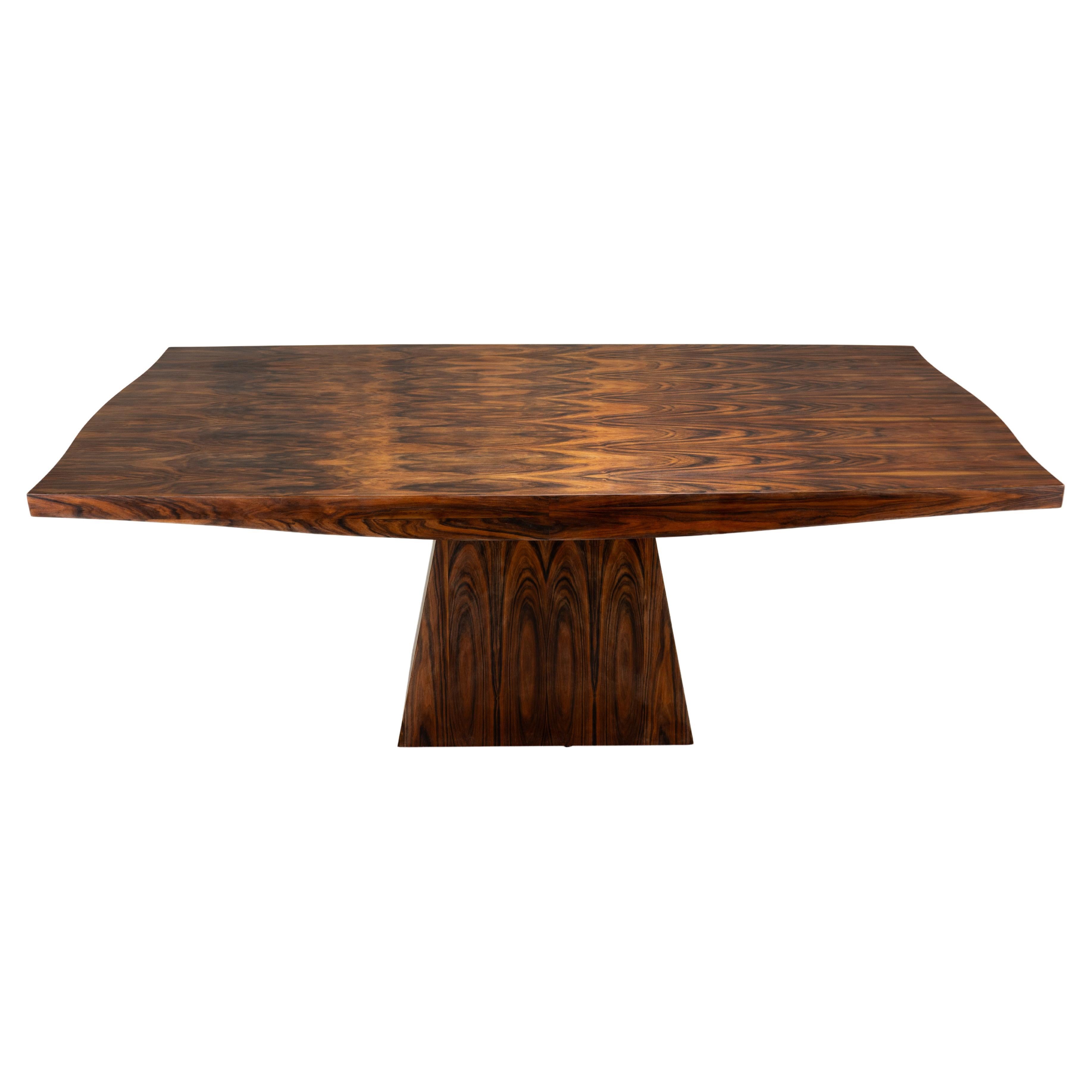 Una Impresionante Mesa de Comedor Art Decó Francesa con Base de Pedestal