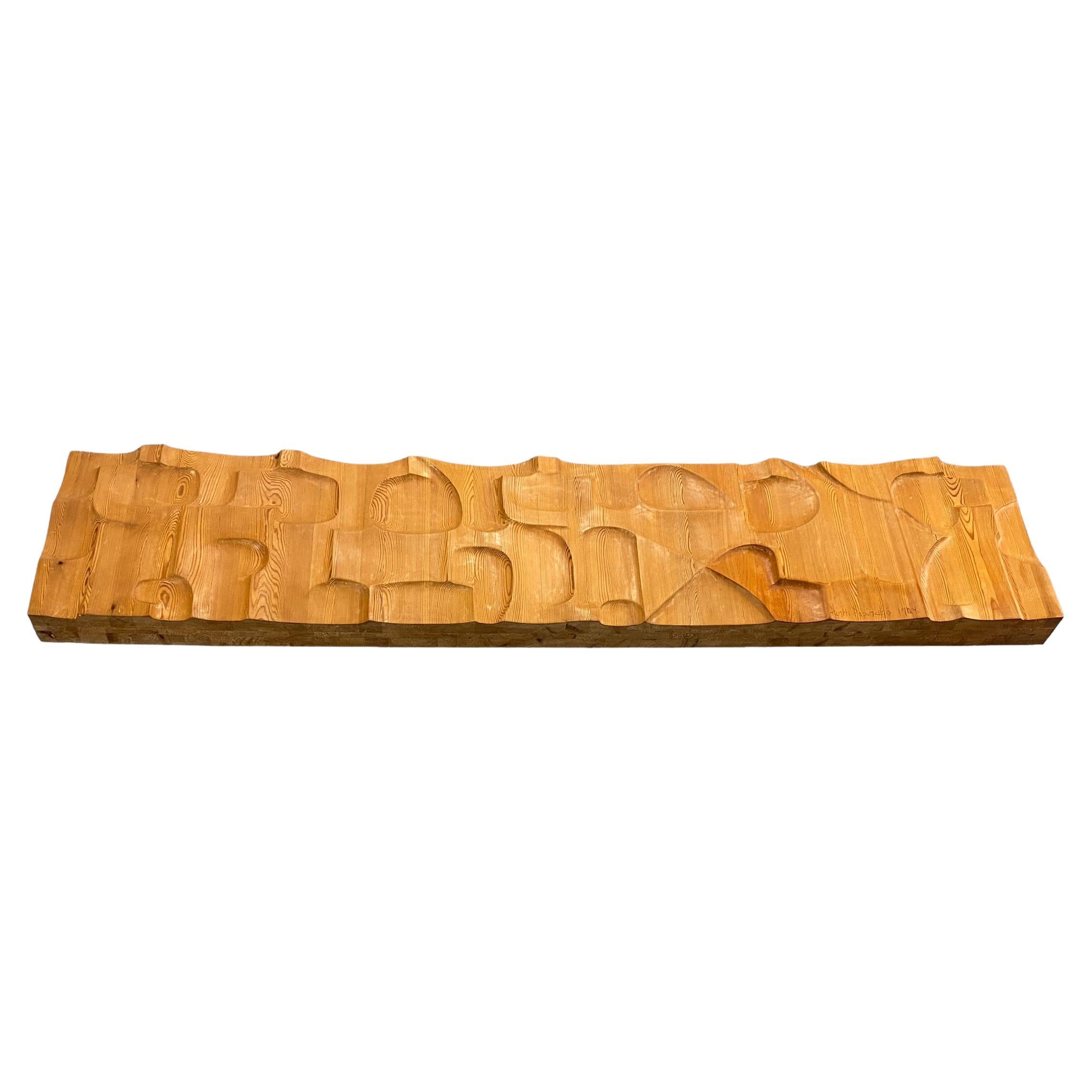 Impressionante scultura modernista in legno dello scultore finlandese Pentti Papinaho 1964