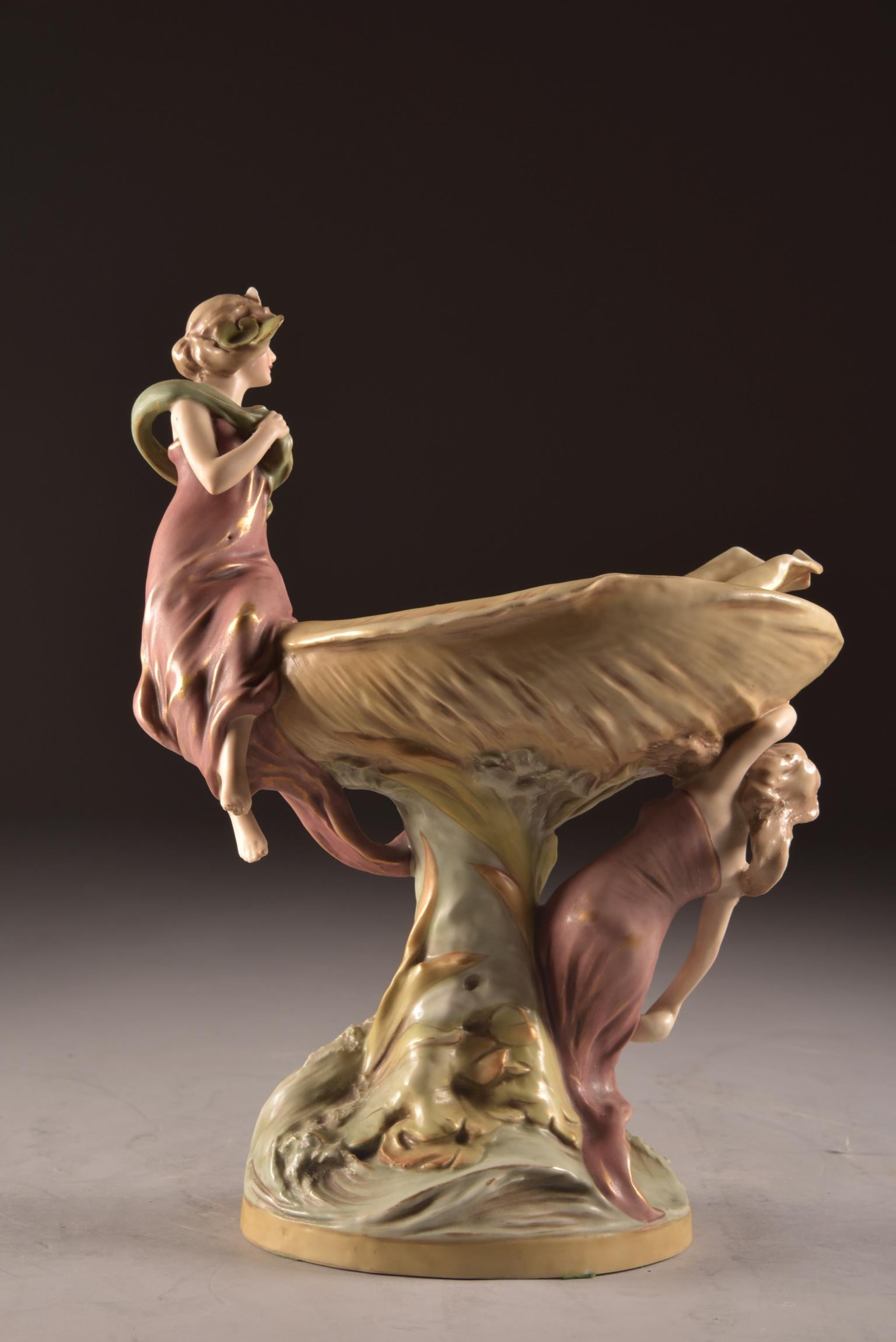 Porcelain Impressive Piece Royal Dux Bohemia, Art Nouveau, Early 20th Century For Sale
