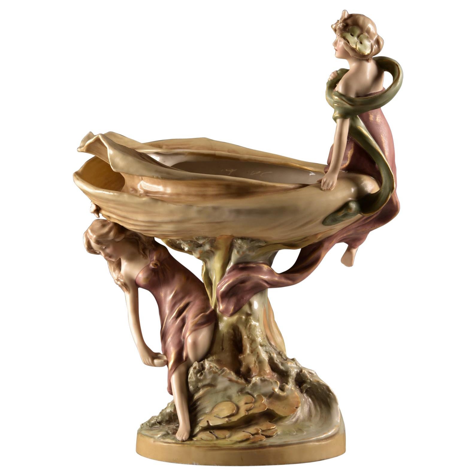 Impressive Piece Royal Dux Bohemia, Art Nouveau, Early 20th Century