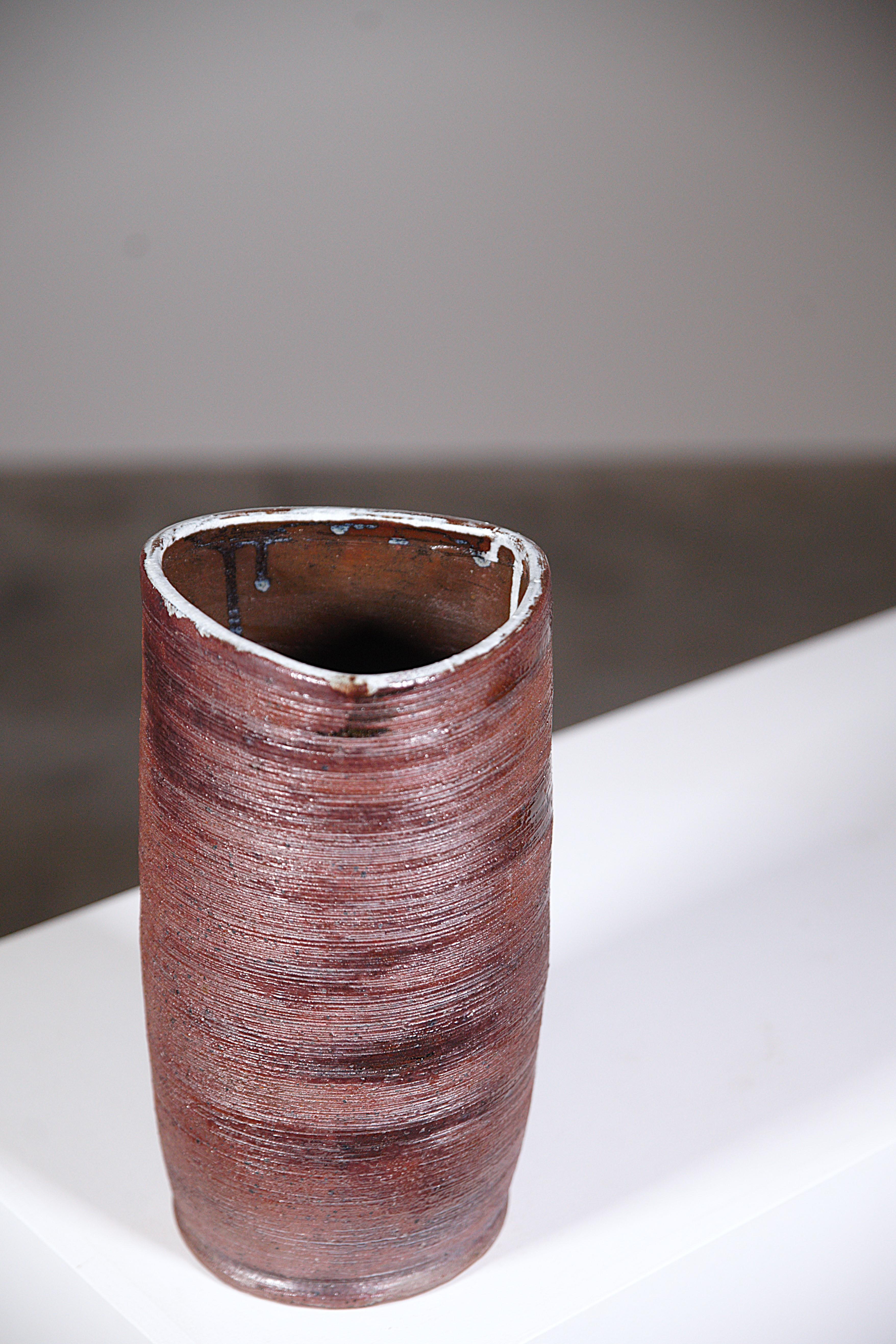 An Impressive Rustic Stoneware Pitcher by Cécile Dein Brittany Fance 1960's For Sale 5
