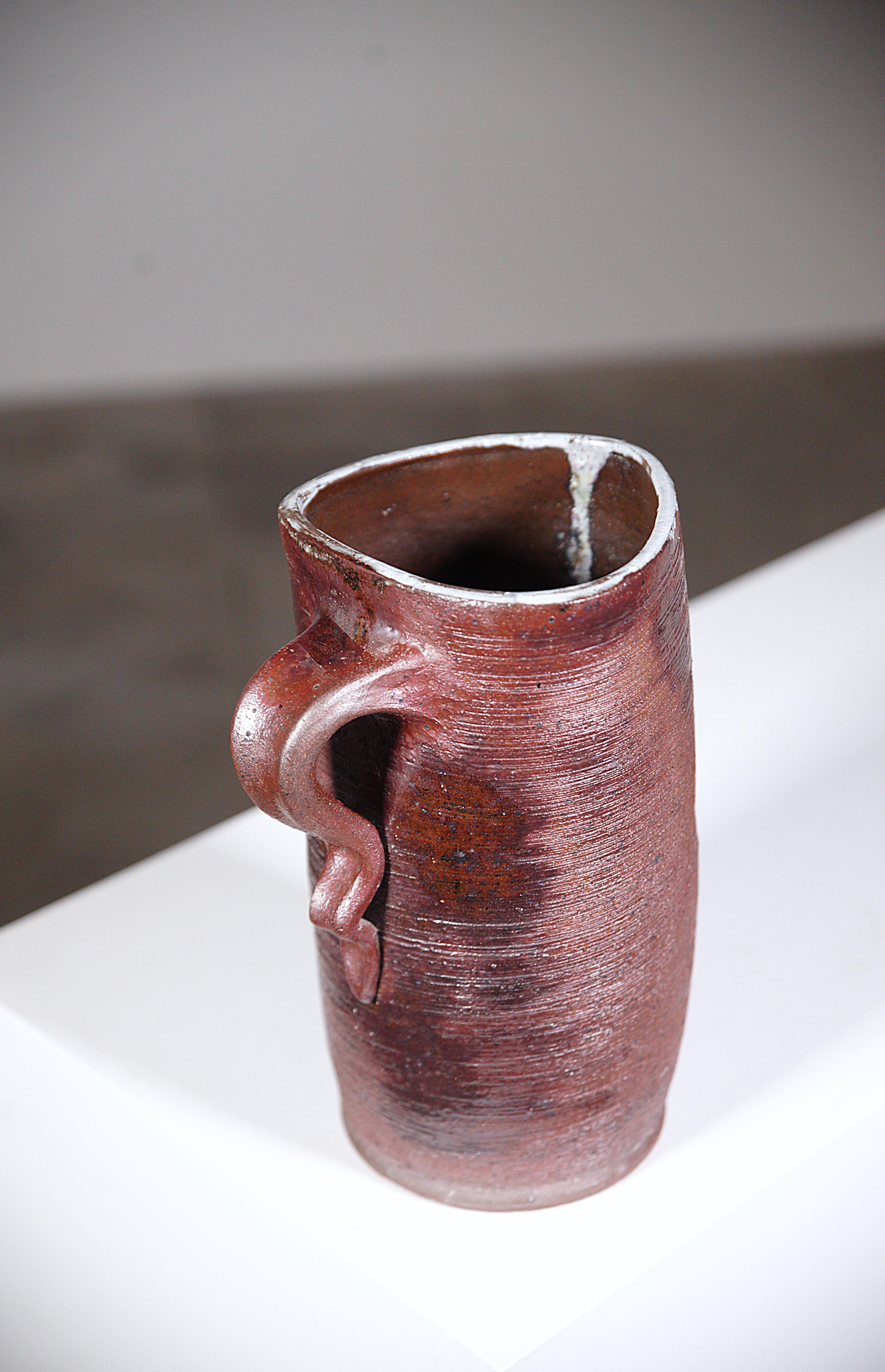 An Impressive Rustic Stoneware Pitcher by Cécile Dein Brittany Fance 1960's For Sale 7