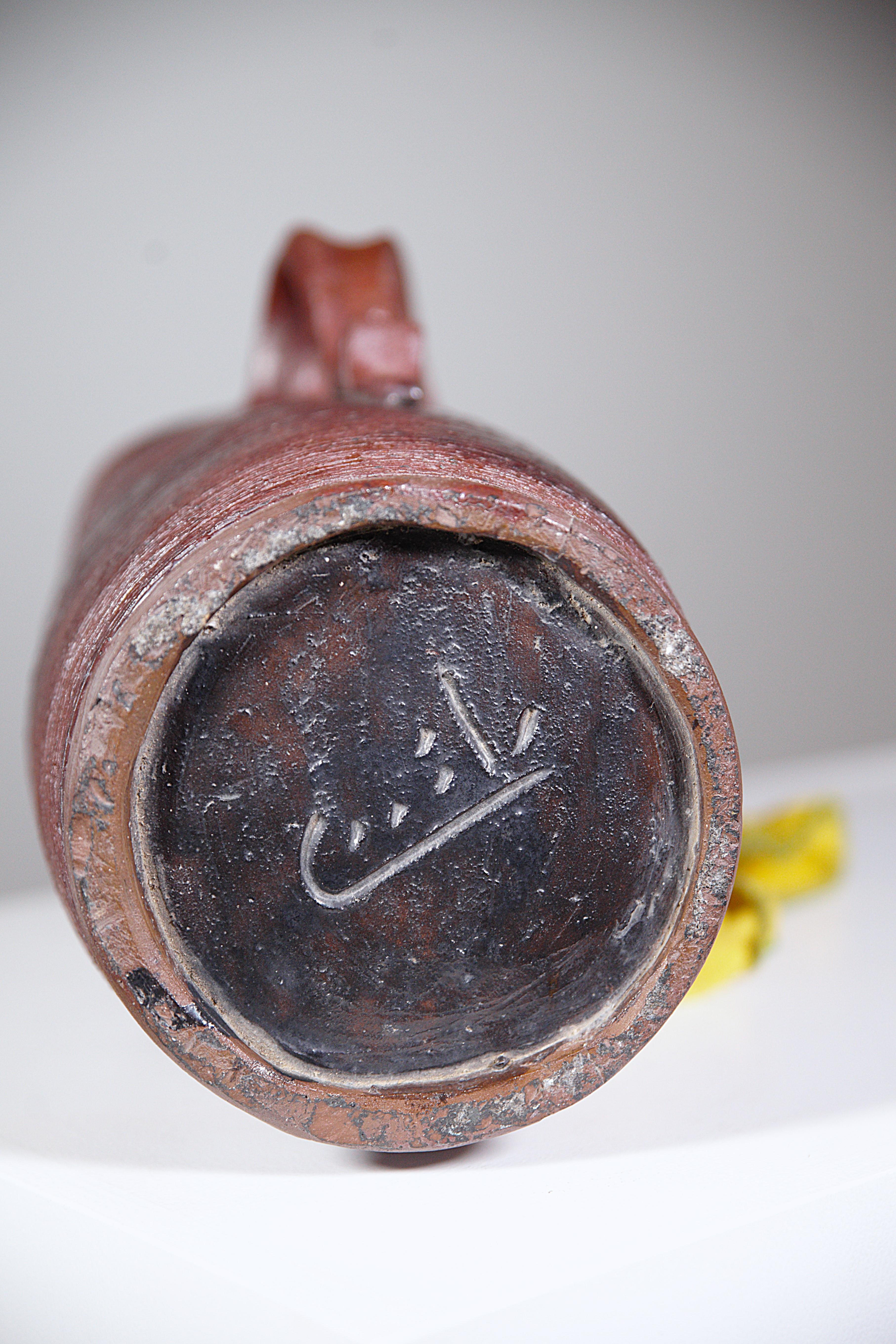 An Impressive Rustic Stoneware Pitcher by Cécile Dein Brittany Fance 1960's For Sale 10