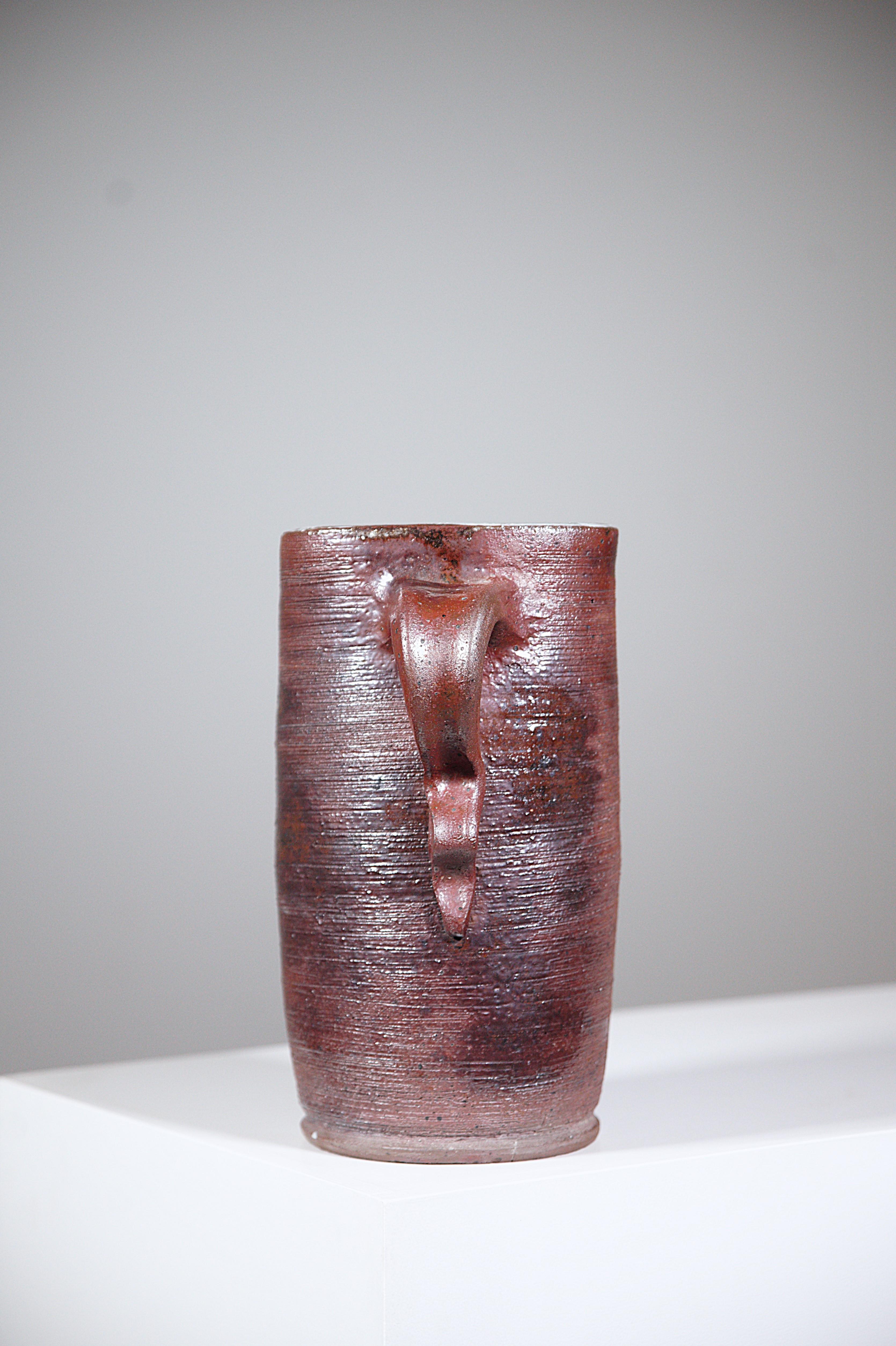 An Impressive Rustic Stoneware Pitcher by Cécile Dein Brittany Fance 1960's For Sale 1