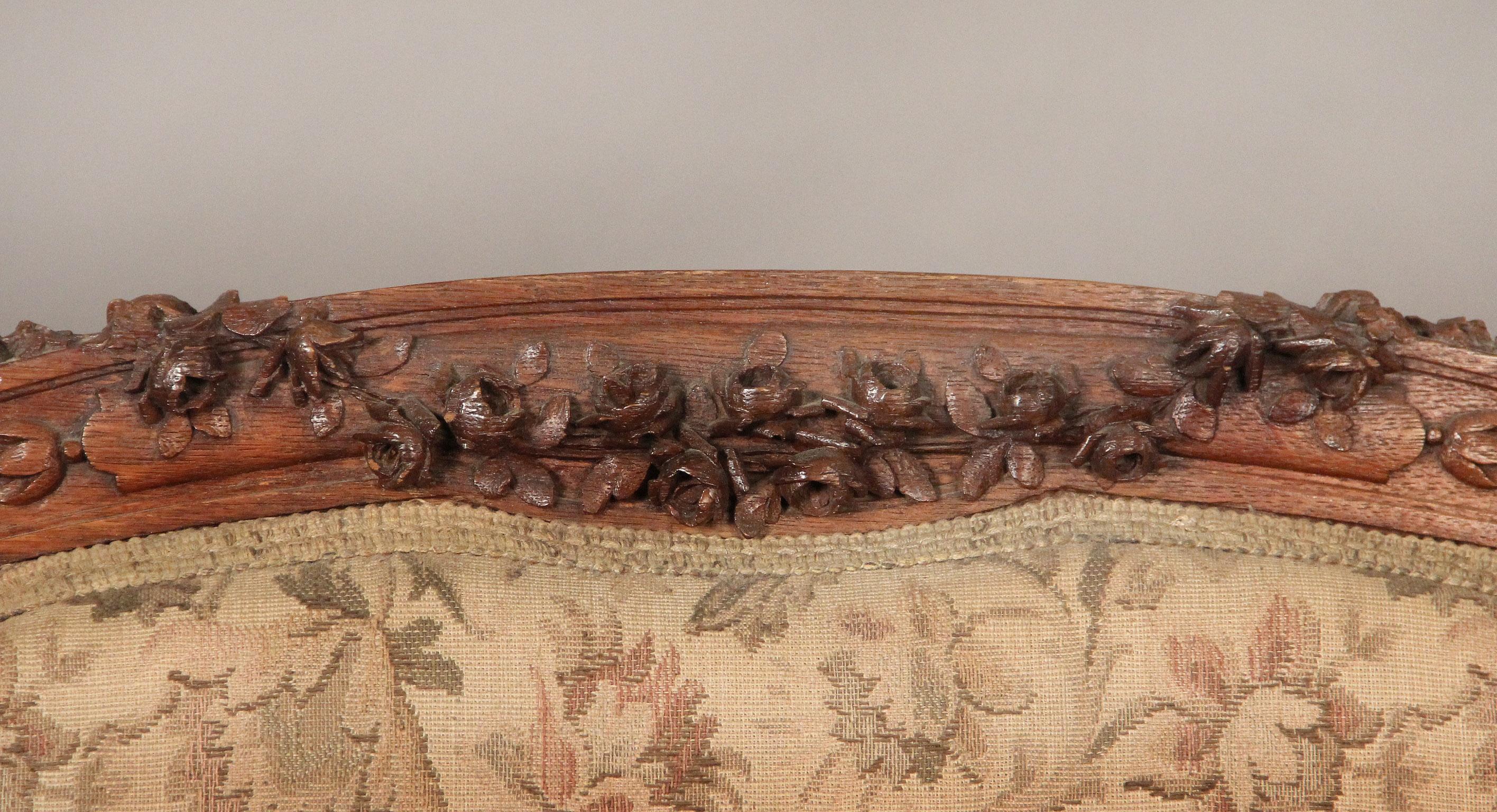 French Impressive Set of Four Late 19th Century Louis XVI Style Carved Armchairs For Sale