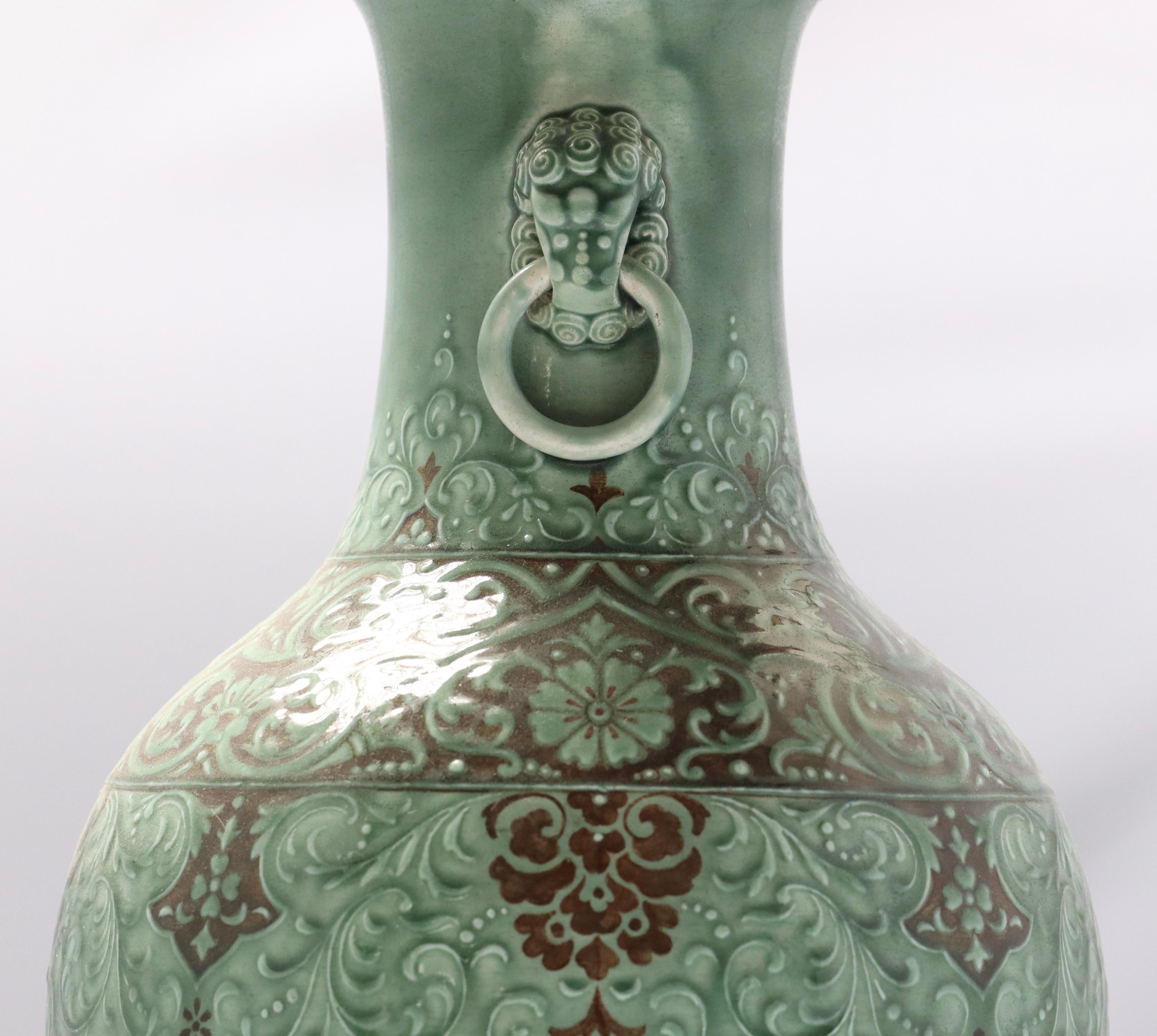 Impressive Théodore Deck Oriental Design Enameled Faience Vase, circa 1875 3