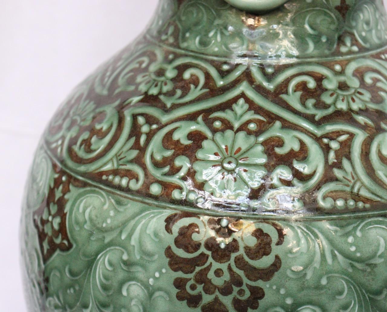 Impressive Théodore Deck Oriental Design Enameled Faience Vase, circa 1875 5