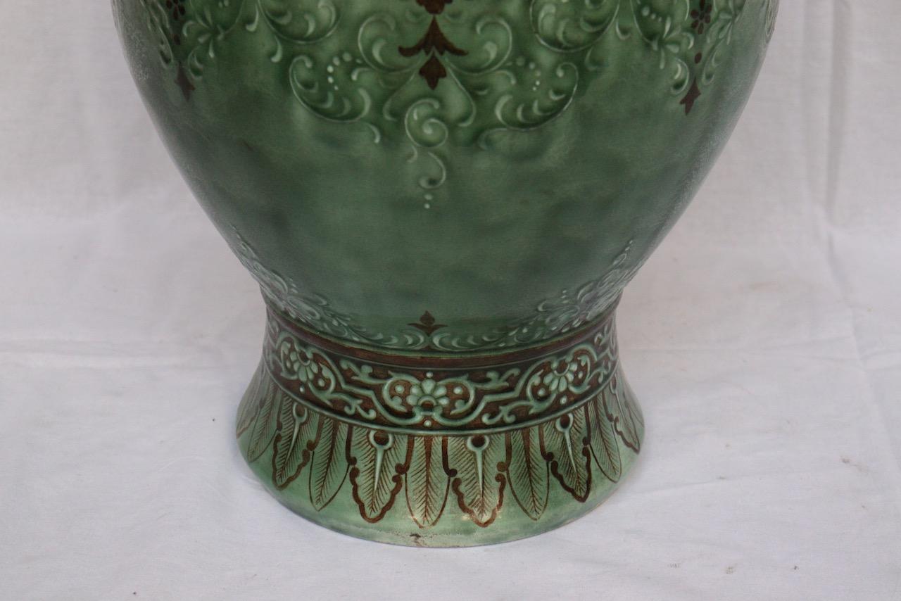 Impressive Théodore Deck Oriental Design Enameled Faience Vase, circa 1875 7