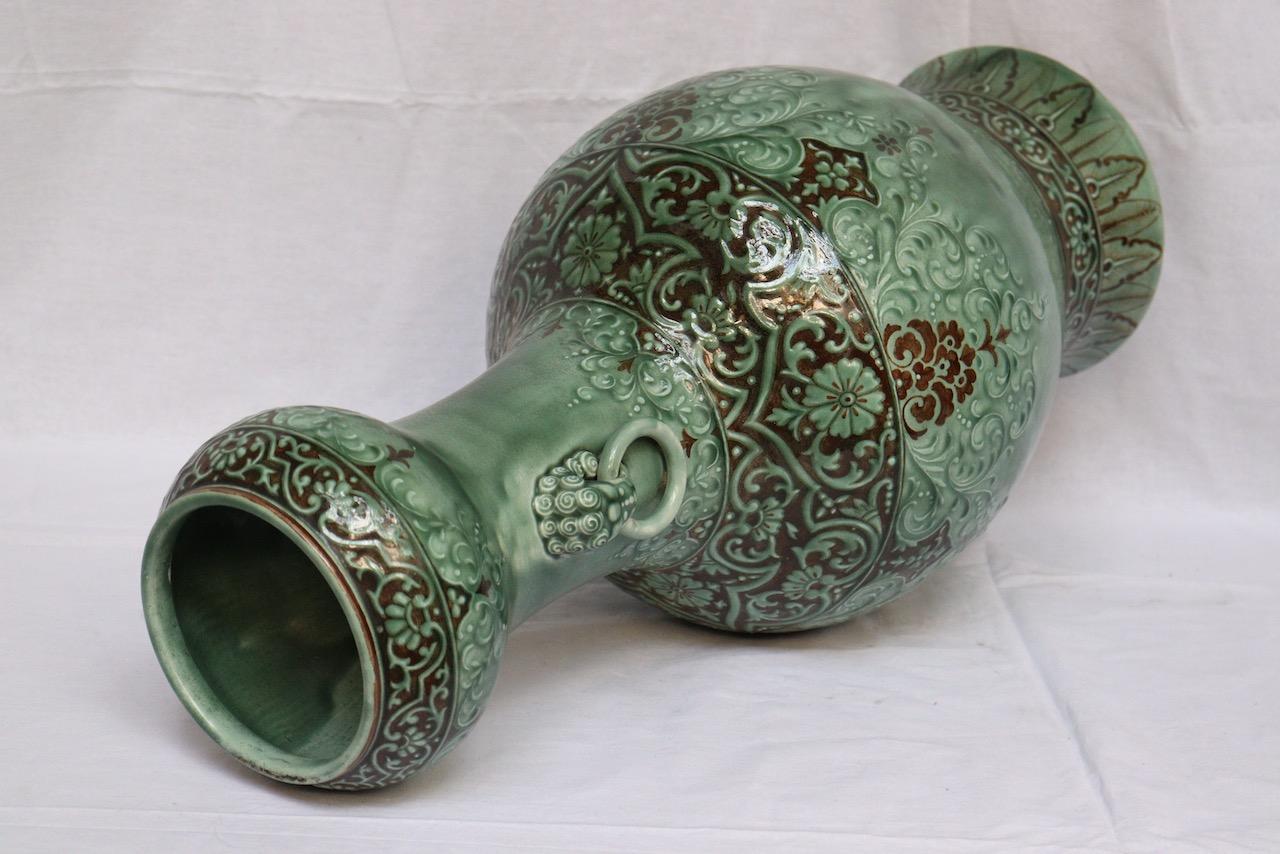 Impressive Théodore Deck Oriental Design Enameled Faience Vase, circa 1875 8