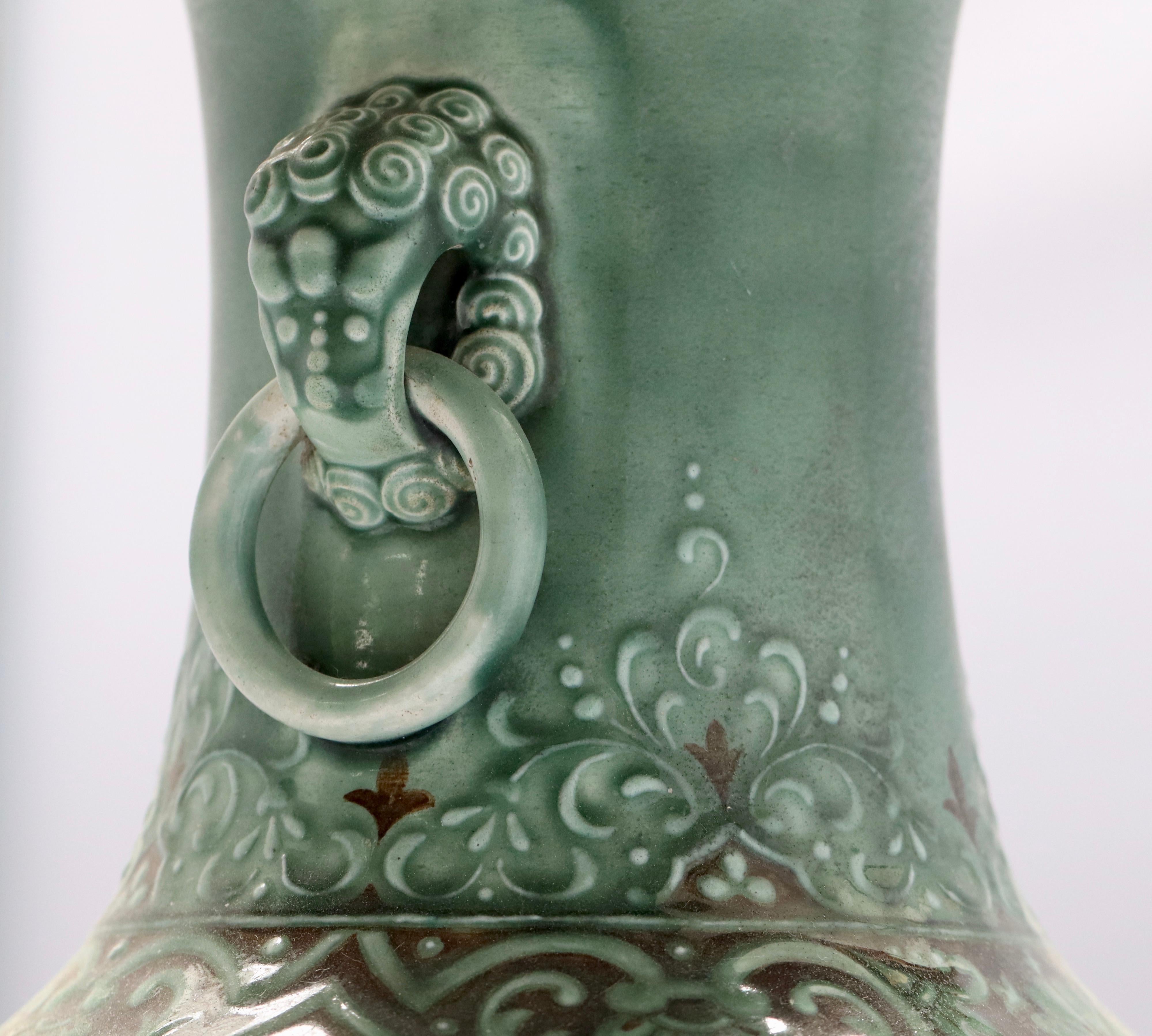 Impressive Théodore Deck Oriental Design Enameled Faience Vase, circa 1875 1