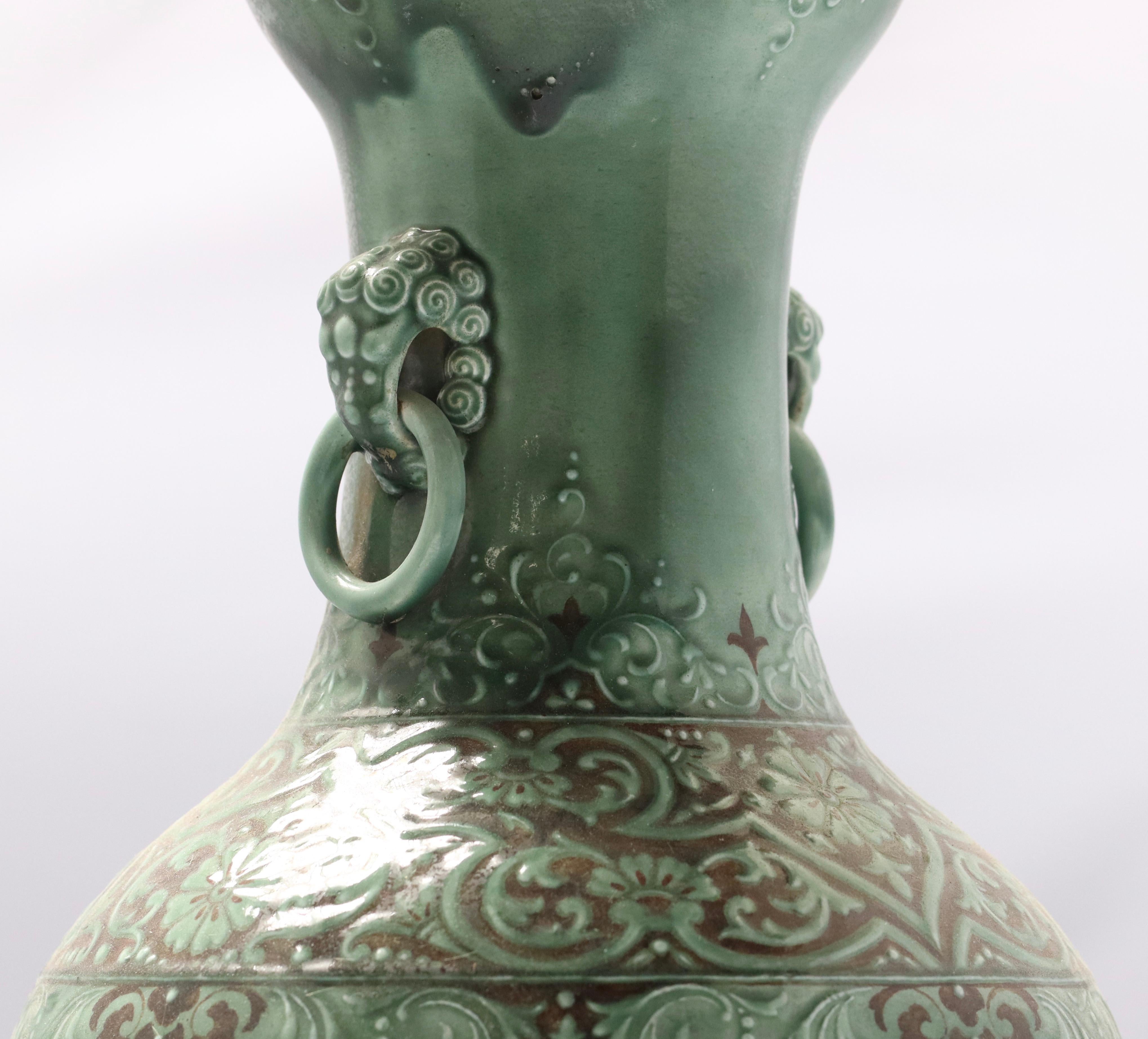 Impressive Théodore Deck Oriental Design Enameled Faience Vase, circa 1875 2