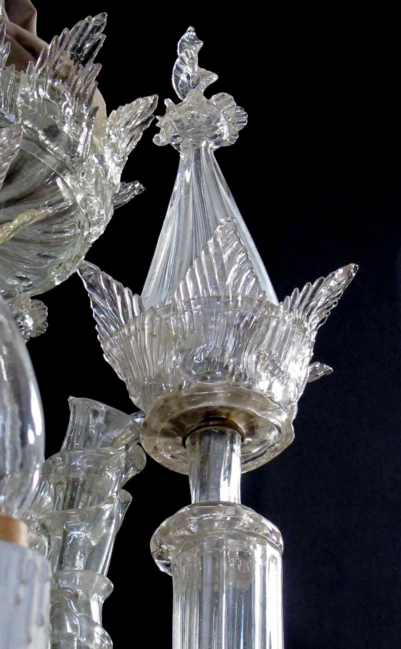 Impressive Venetian Glass 12-Light Chandelier with Dolphin-Form Arms In Good Condition In San Francisco, CA