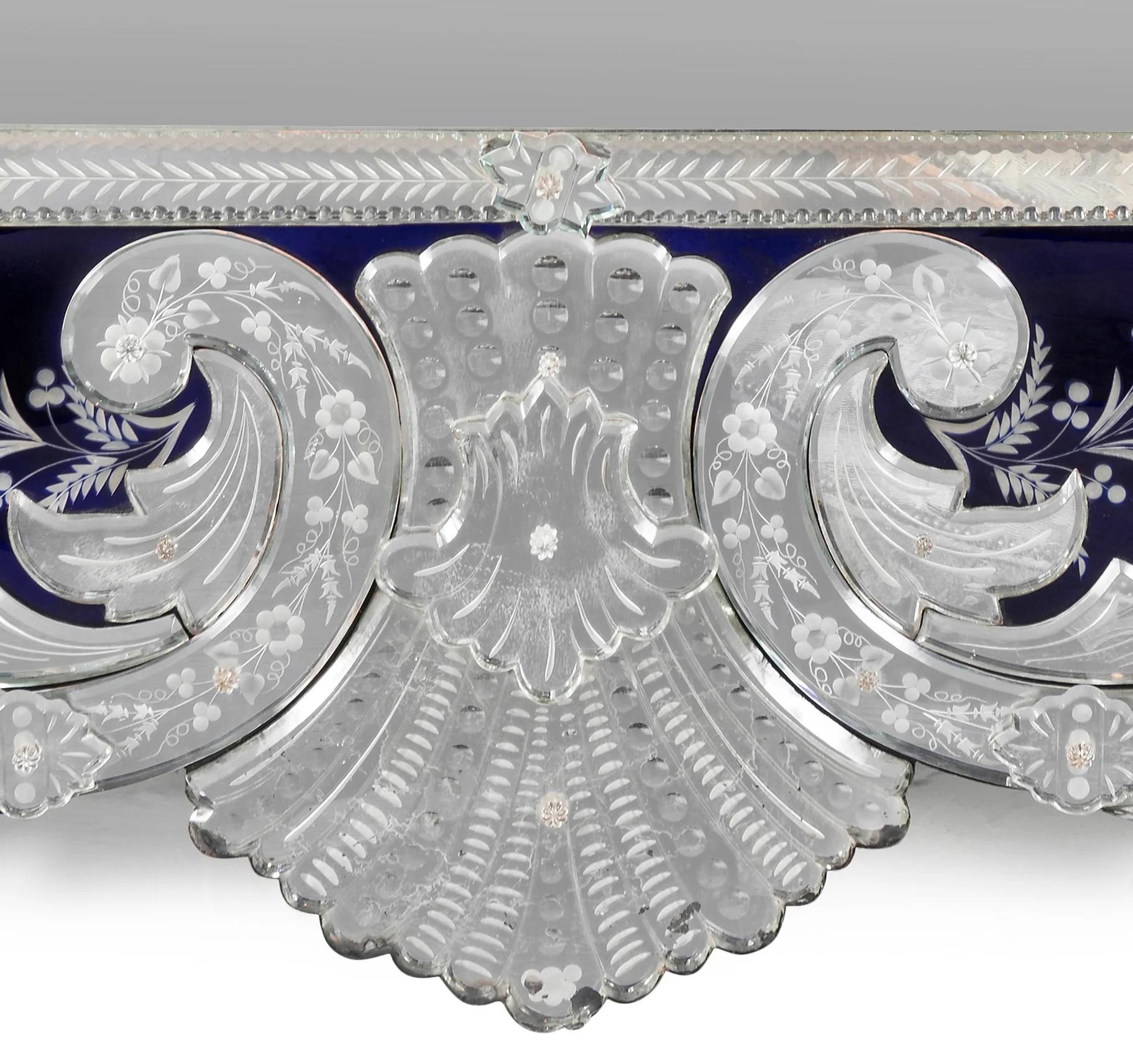 italien Impressionnant miroir vénitien, 19e siècle en vente