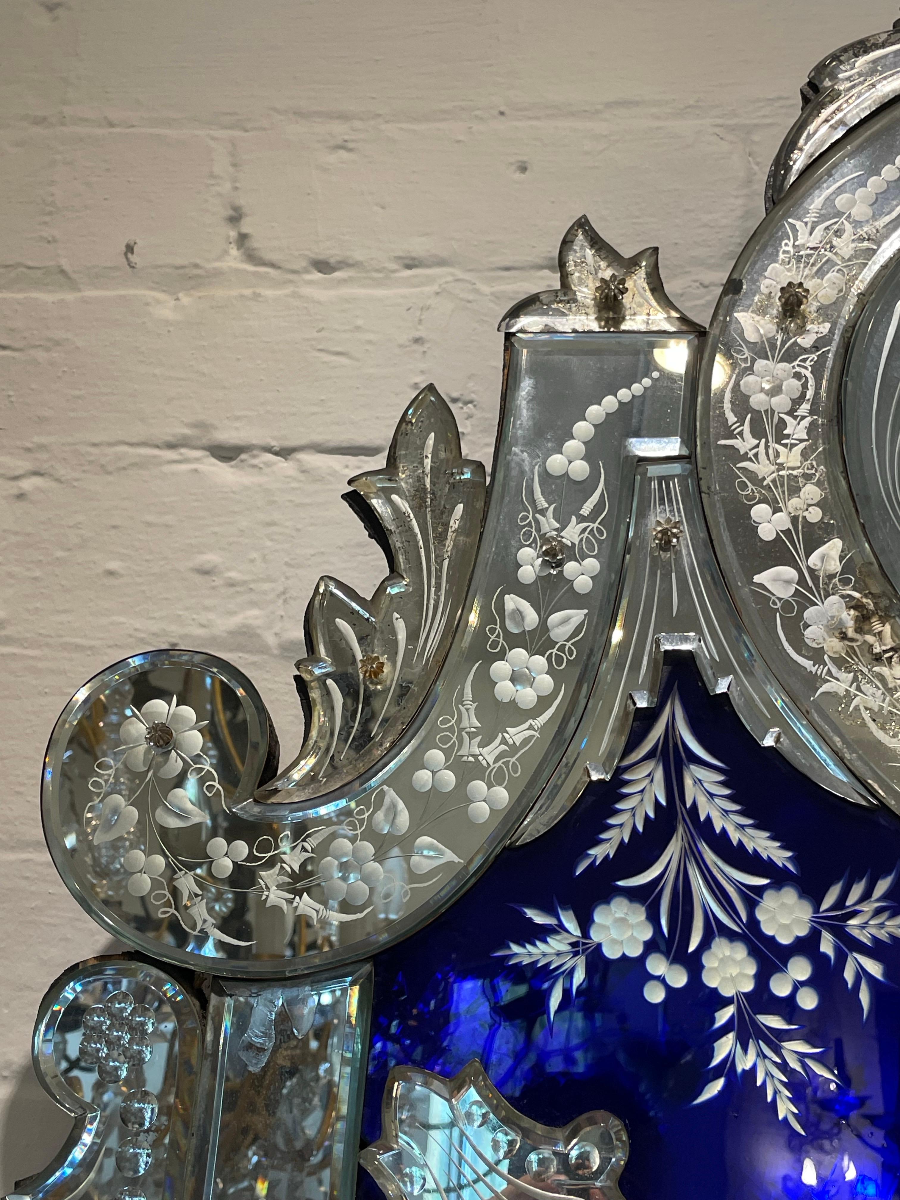 XIXe siècle Impressionnant miroir vénitien, 19e siècle en vente