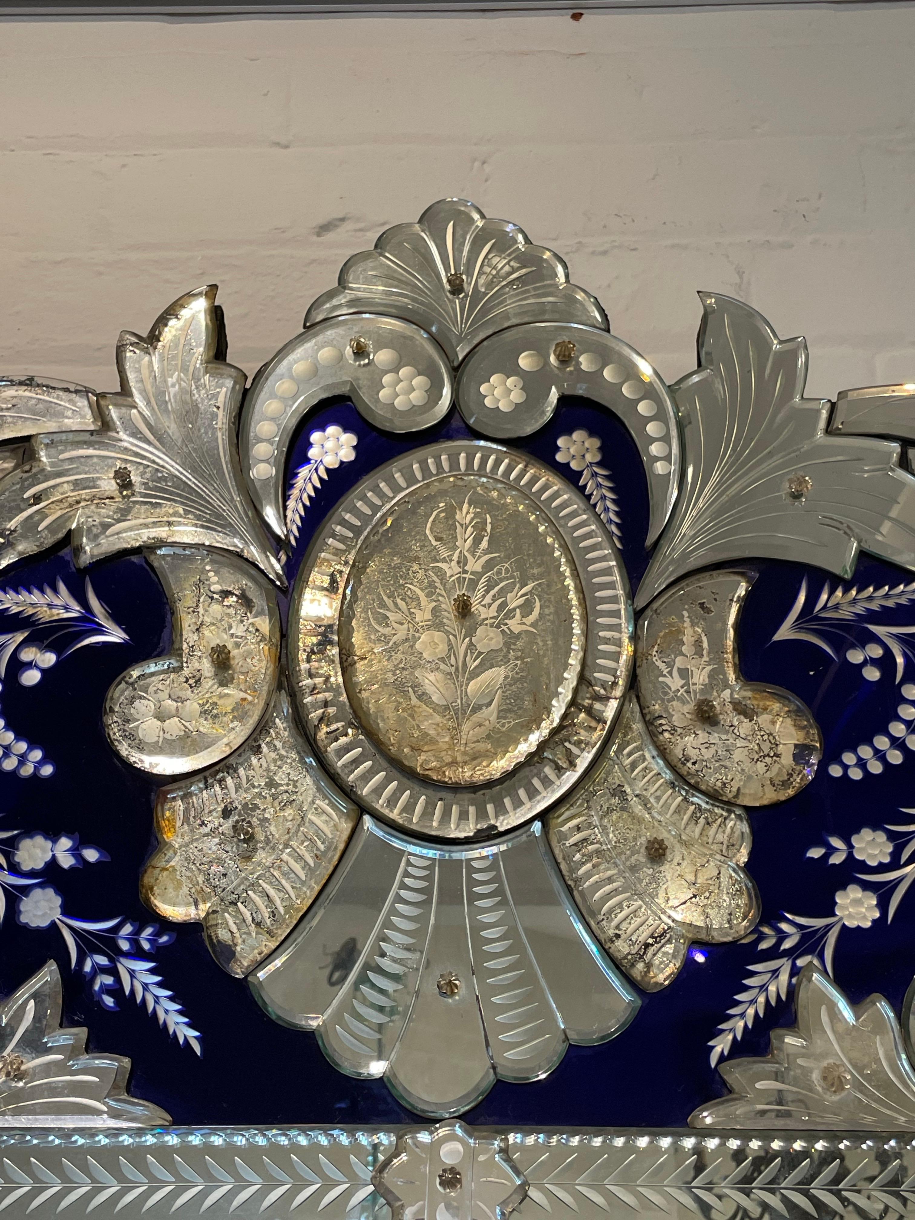 Verre Impressionnant miroir vénitien, 19e siècle en vente
