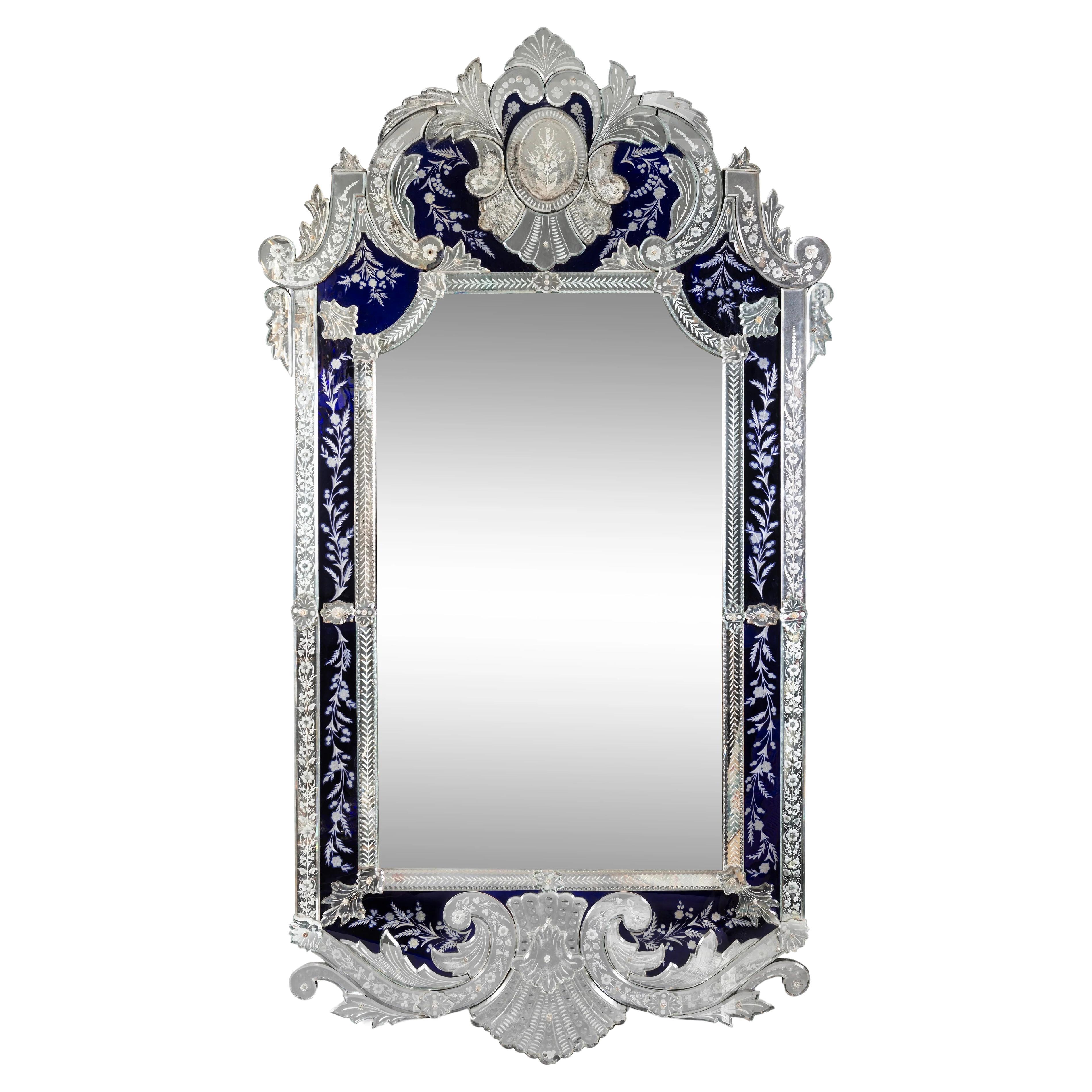 Impressionnant miroir vénitien, 19e siècle