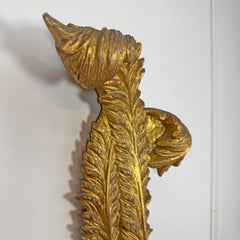 An Incrdible Pair of 19th Century Giltwood Italian Feather Wall Lights