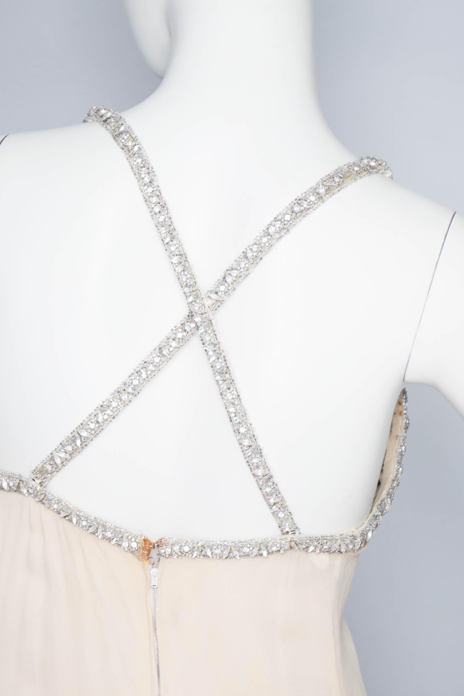 An Incredible 1960s Vintage Christian Dior Couture Silk Dress w. Beading  For Sale 4