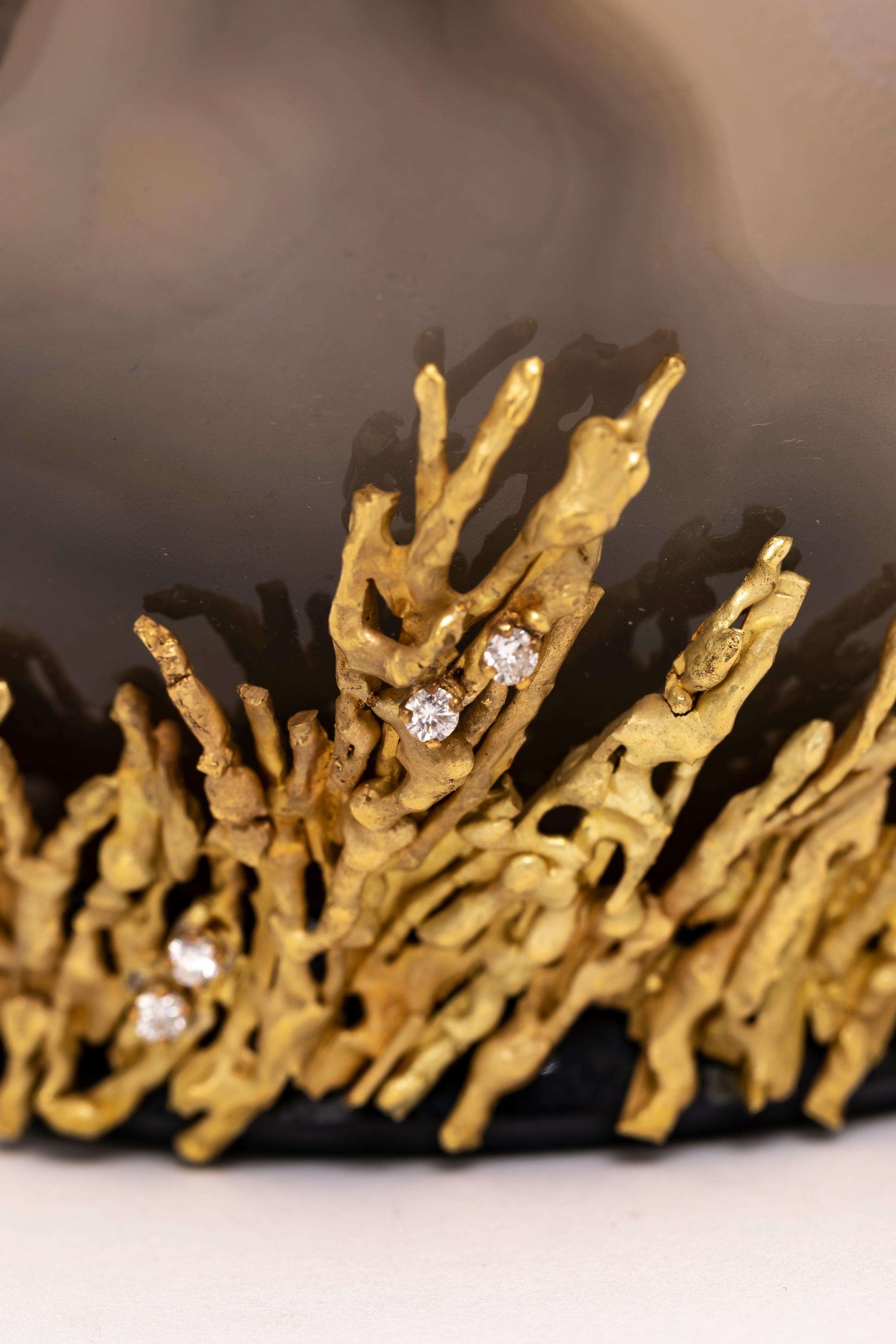 Incroyable bol Chaumet Paris en agate sculptée monté sur or et diamants en vente 3