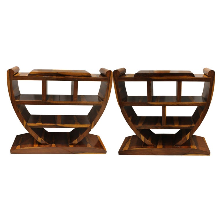 Incredible Pair of Art Deco Bookshelves For Sale at 1stDibs