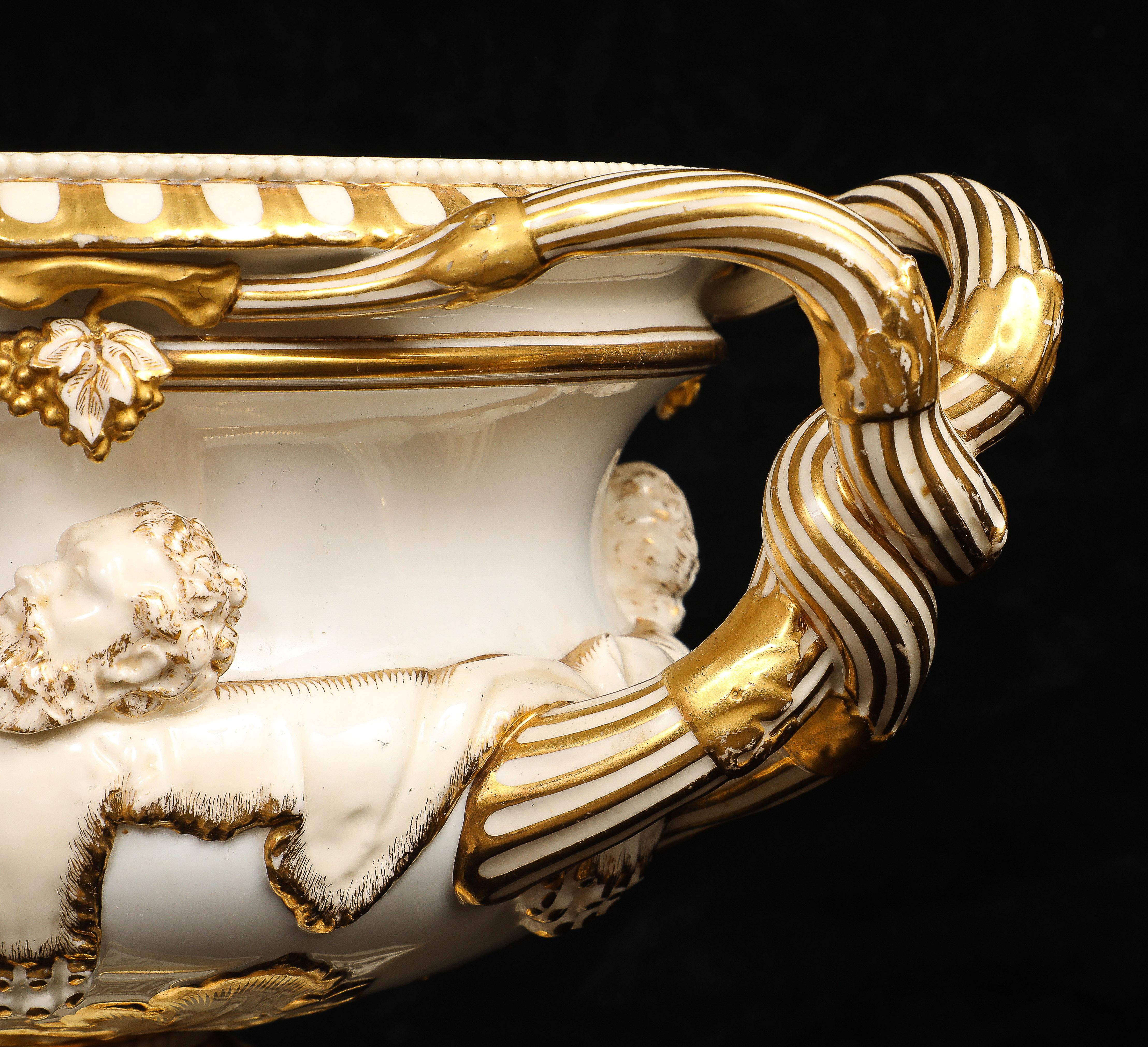 An Incredible Royal Worcester Porcelain Double-Handled Urn with Relief Soldiers For Sale 5