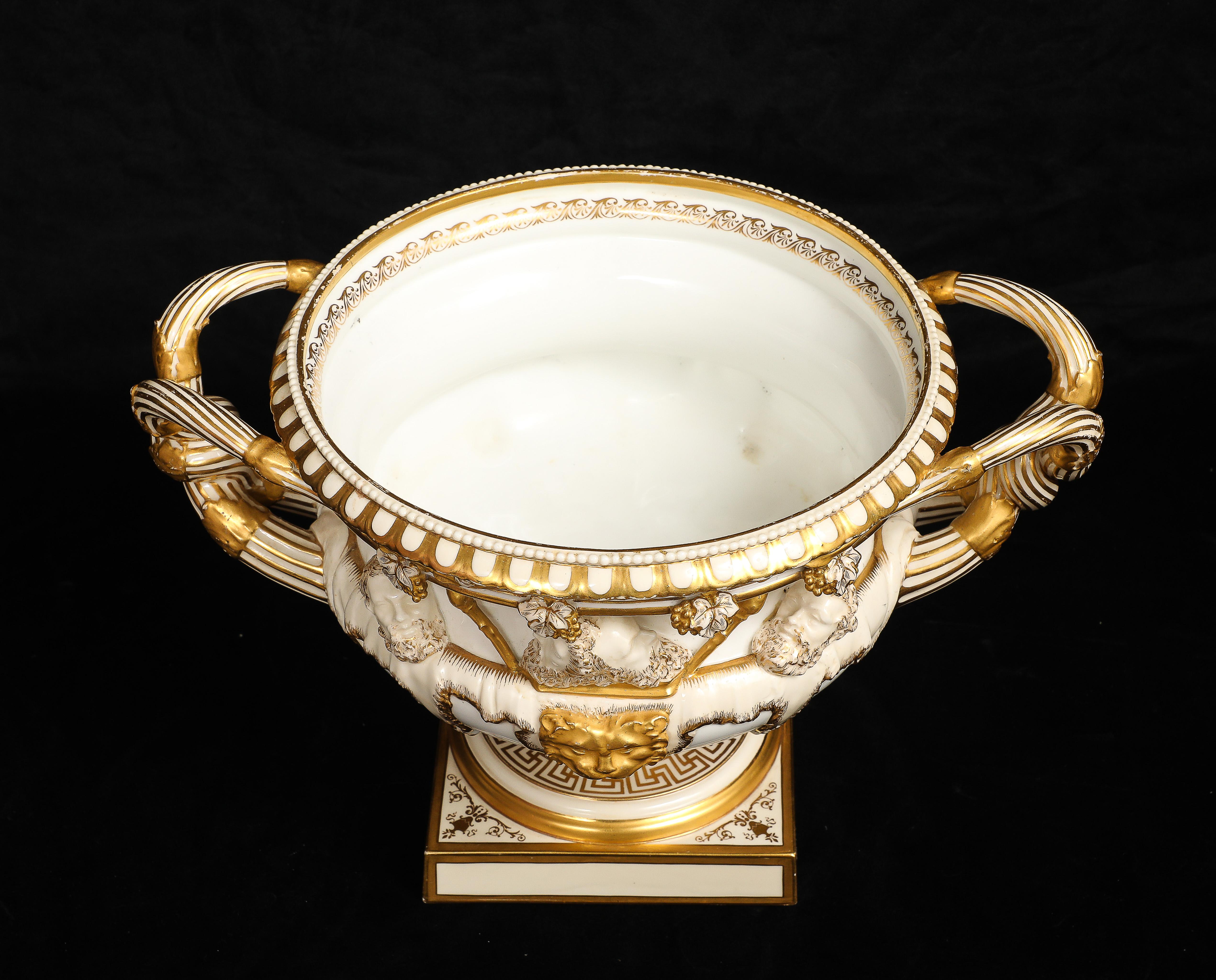 An Incredible Royal Worcester Porcelain Double-Handled Urn with Relief Soldiers For Sale 1