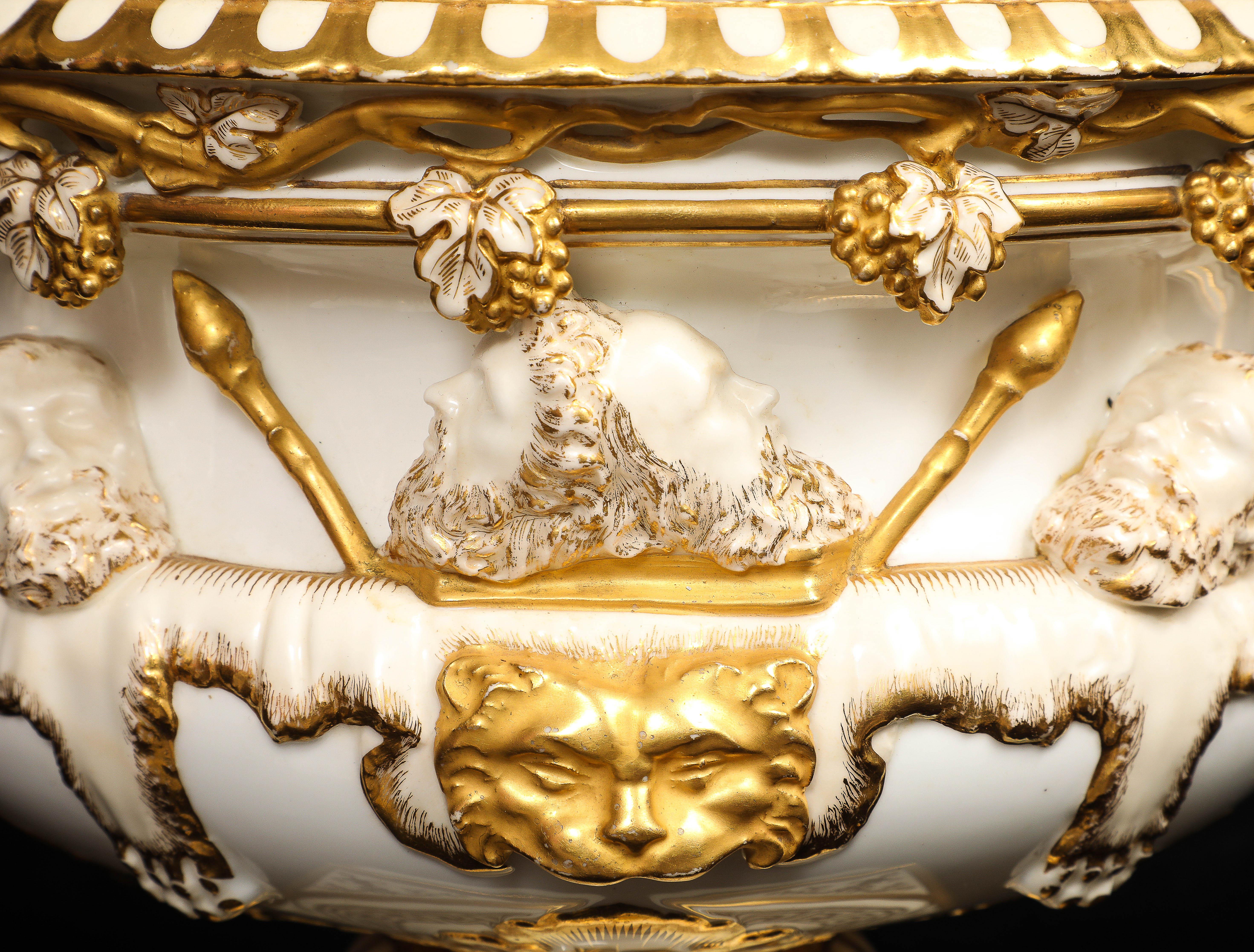 An Incredible Royal Worcester Porcelain Double-Handled Urn with Relief Soldiers For Sale 2