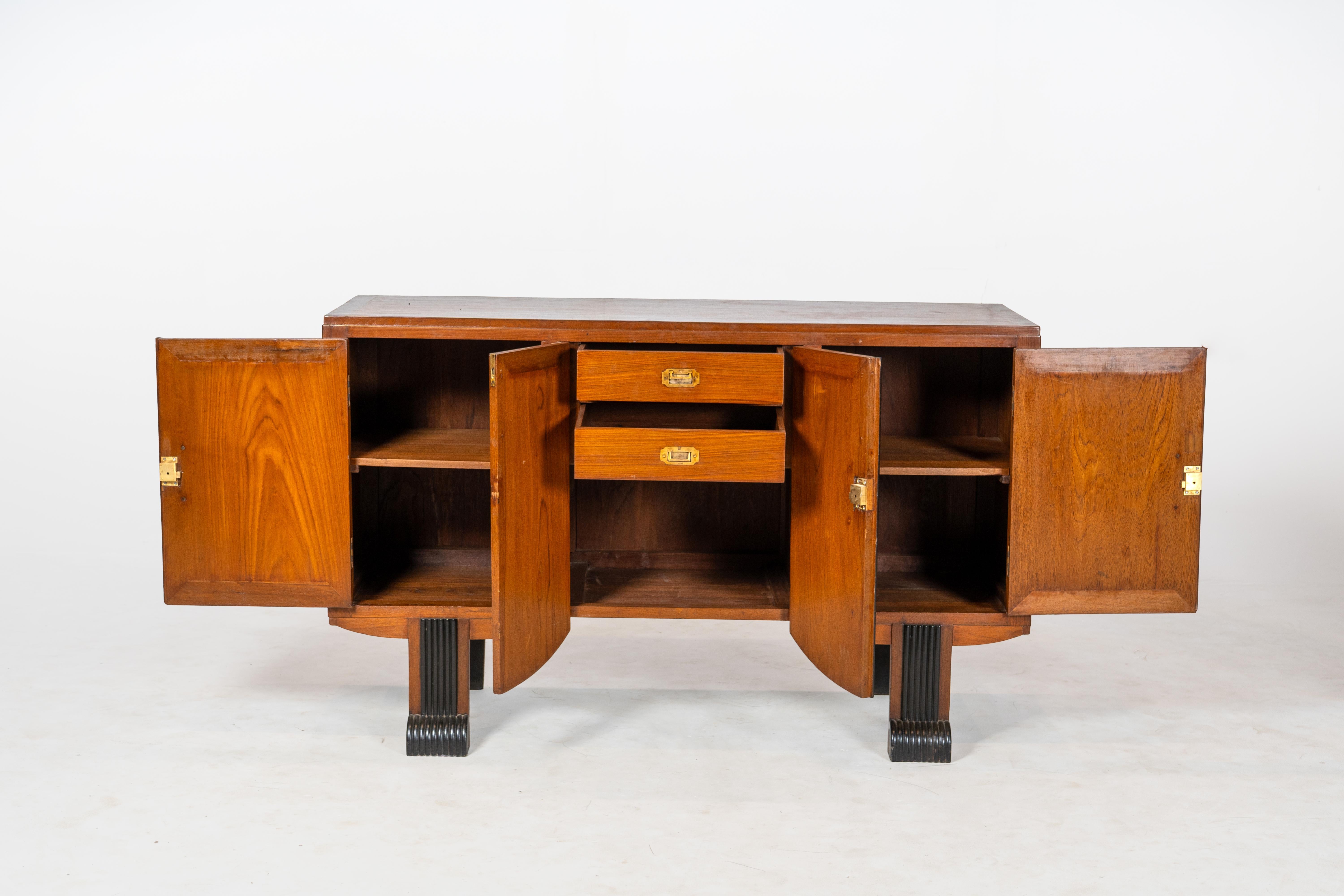Thai An Indian Art Deco Console With Two-Tone Finish For Sale