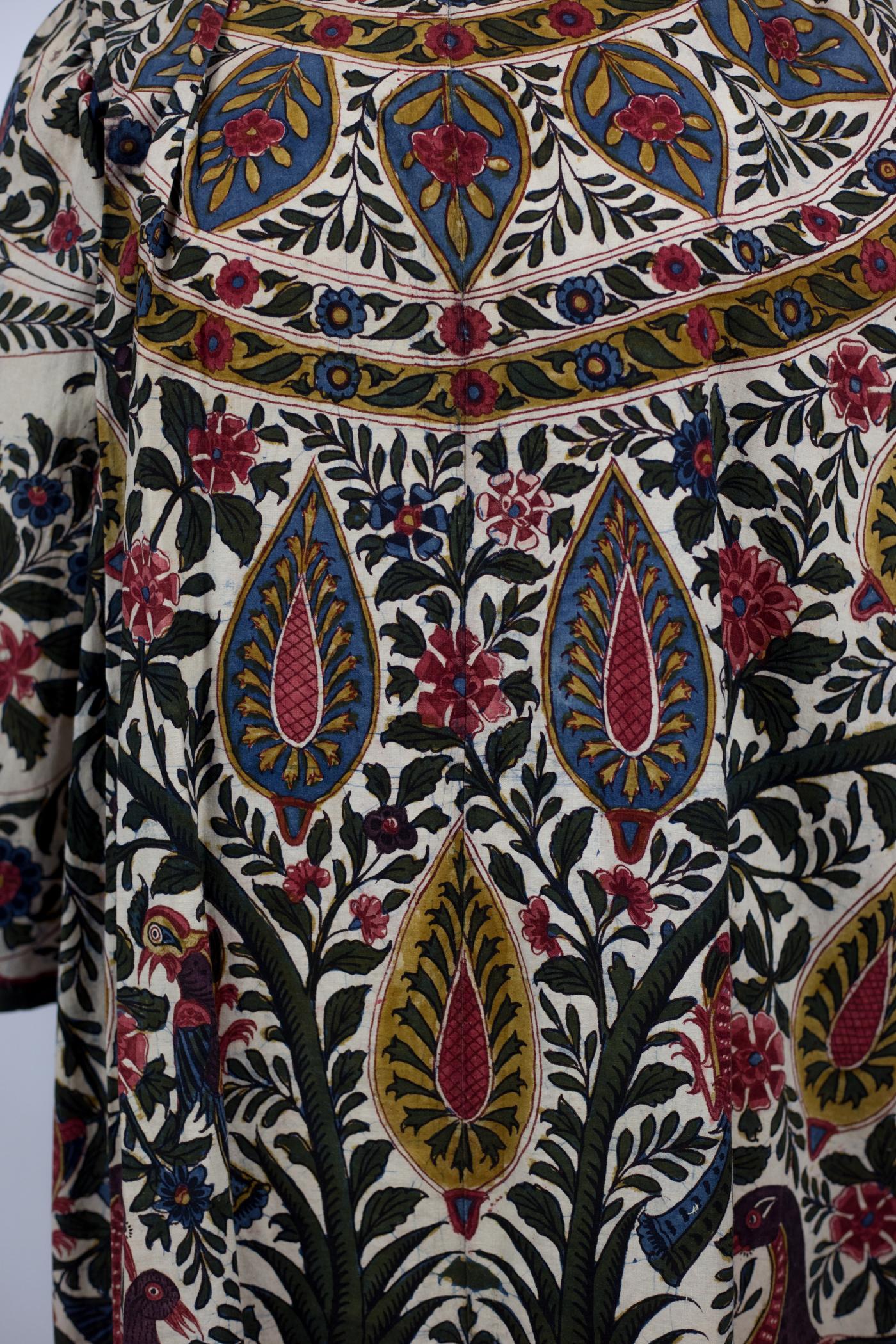  An Indian Painted Chintz Kaftan Dress From a Tree of Life Hanging Circa 1830 2