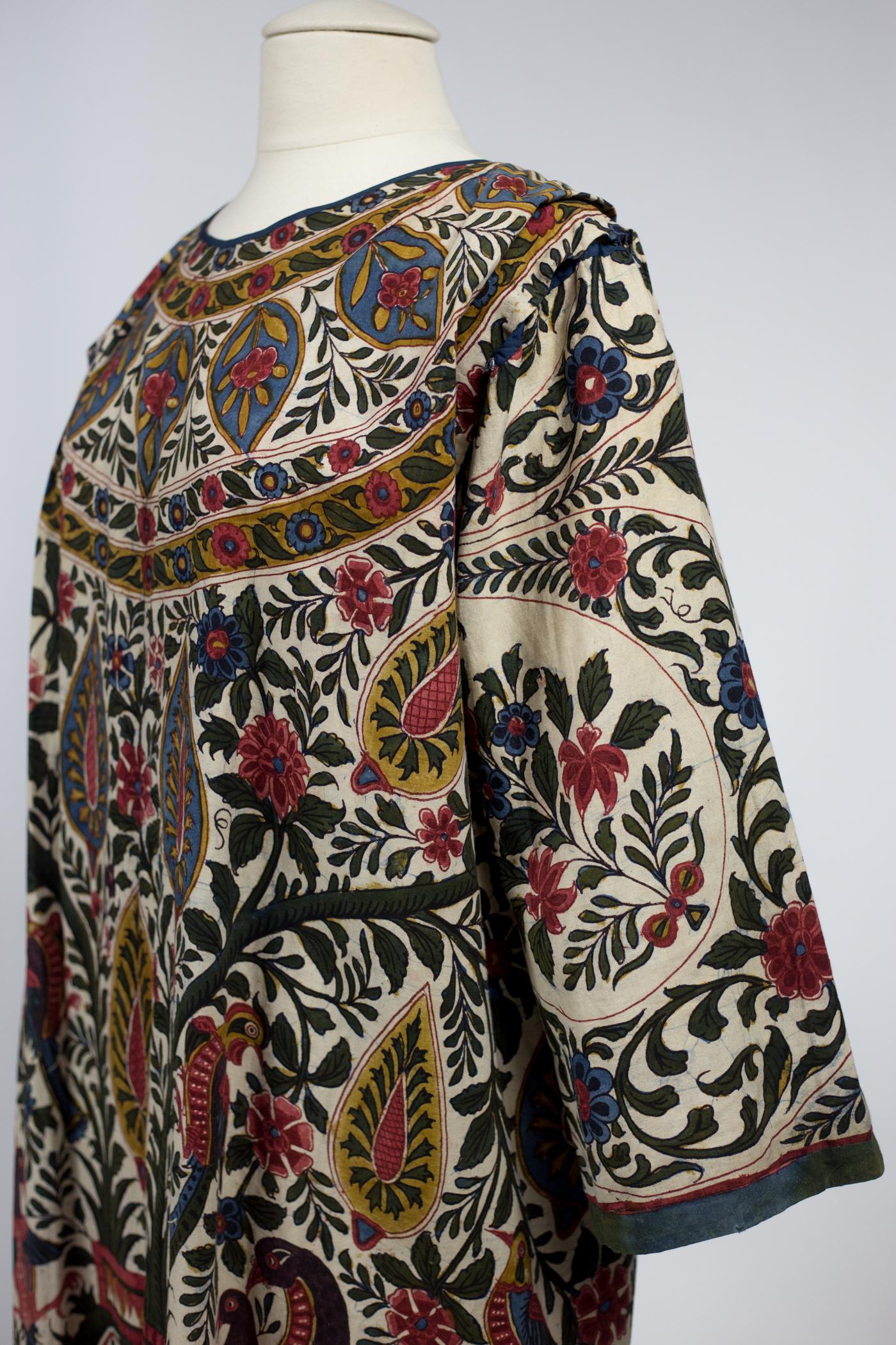  An Indian Painted Chintz Kaftan Dress From a Tree of Life Hanging Circa 1830 5