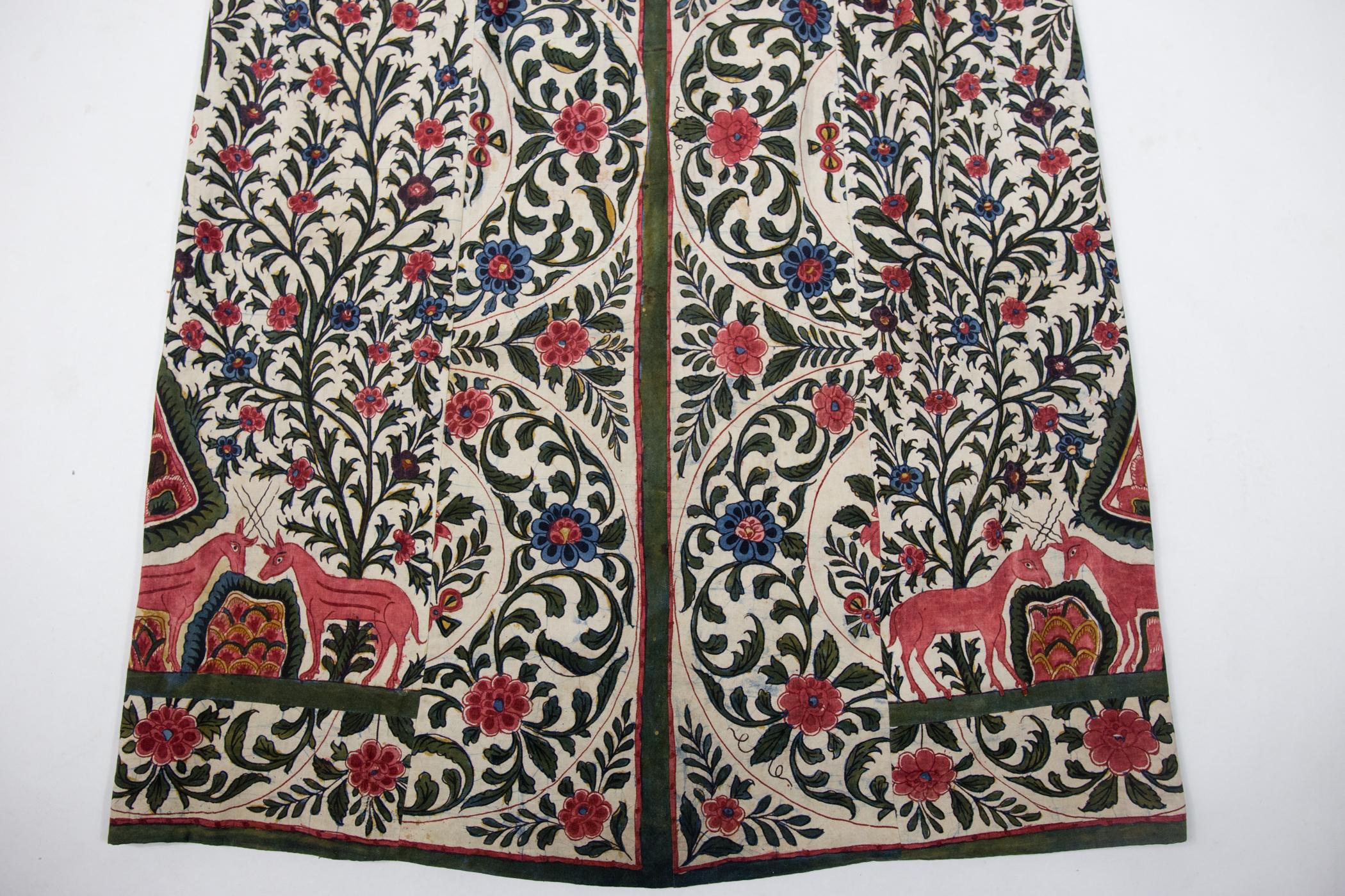  An Indian Painted Chintz Kaftan Dress From a Tree of Life Hanging Circa 1830 6