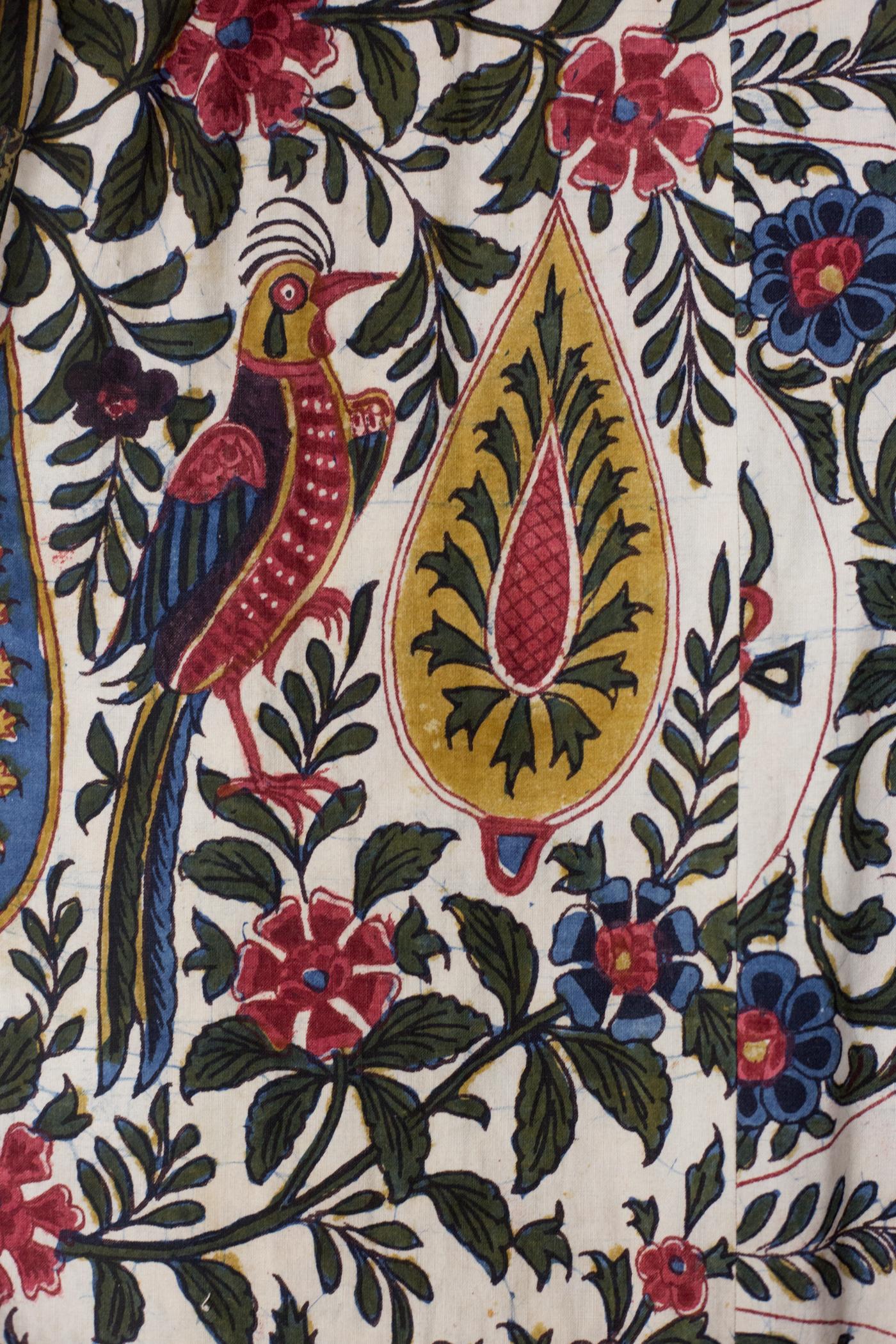 An Indian Painted Chintz Kaftan Dress From a Tree of Life Hanging Circa 1830 9