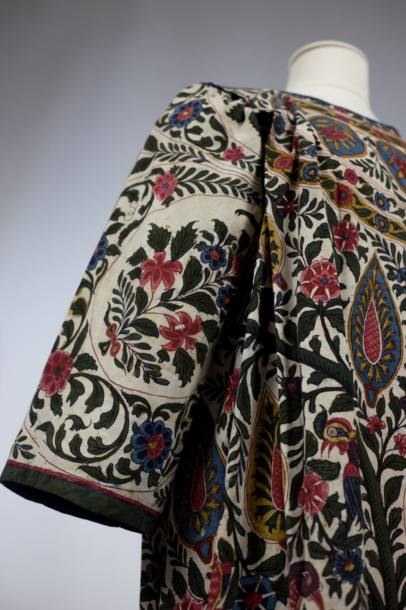 Women's or Men's  An Indian Painted Chintz Kaftan Dress From a Tree of Life Hanging Circa 1830