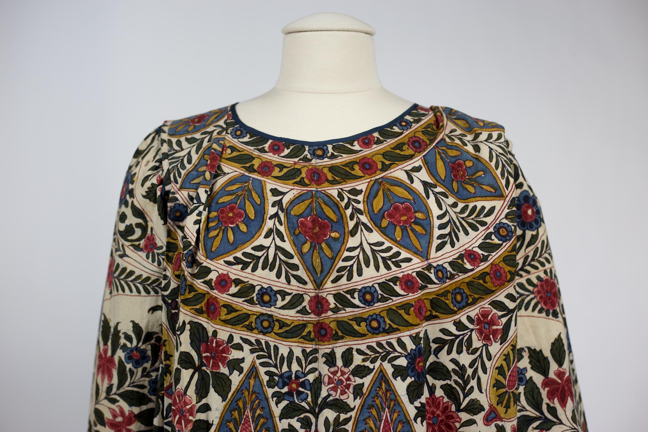  An Indian Painted Chintz Kaftan Dress From a Tree of Life Hanging Circa 1830 1
