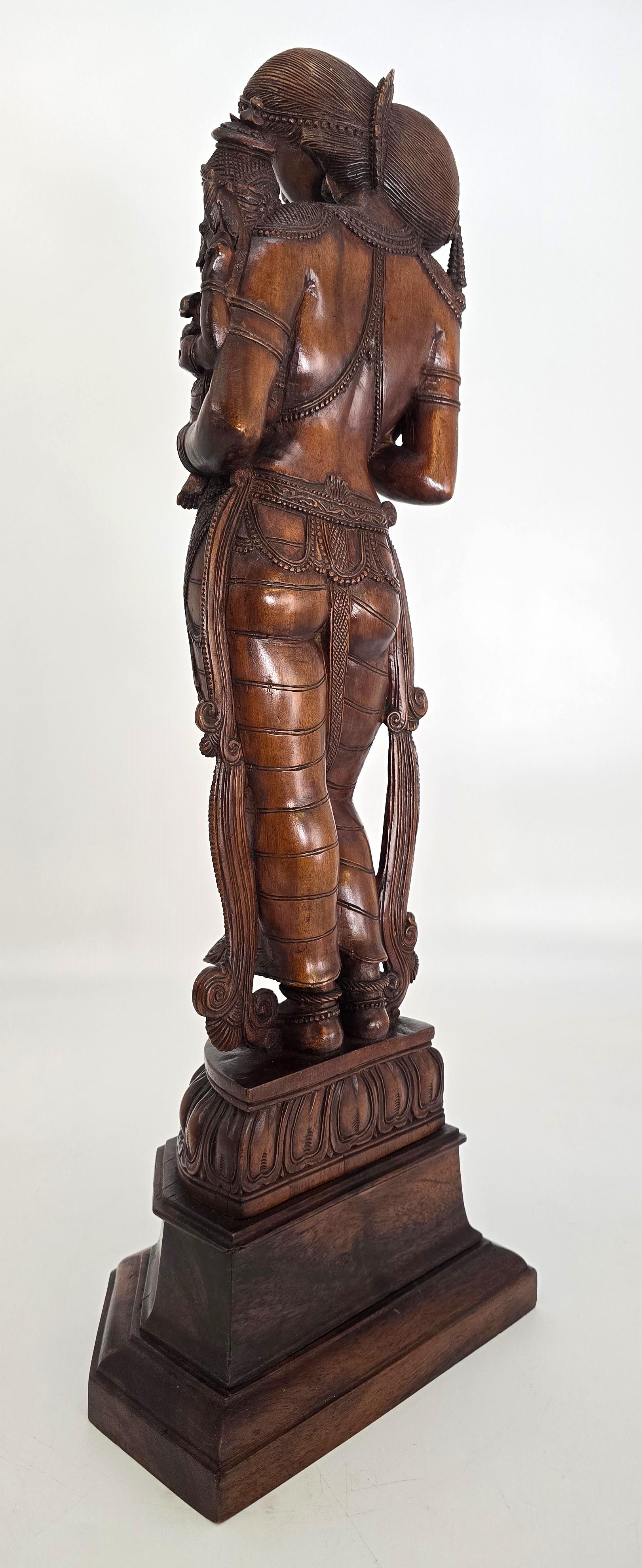 Hand-Carved An Indian Raj period carved figure of the Goddess Parvati, circa 1900 For Sale