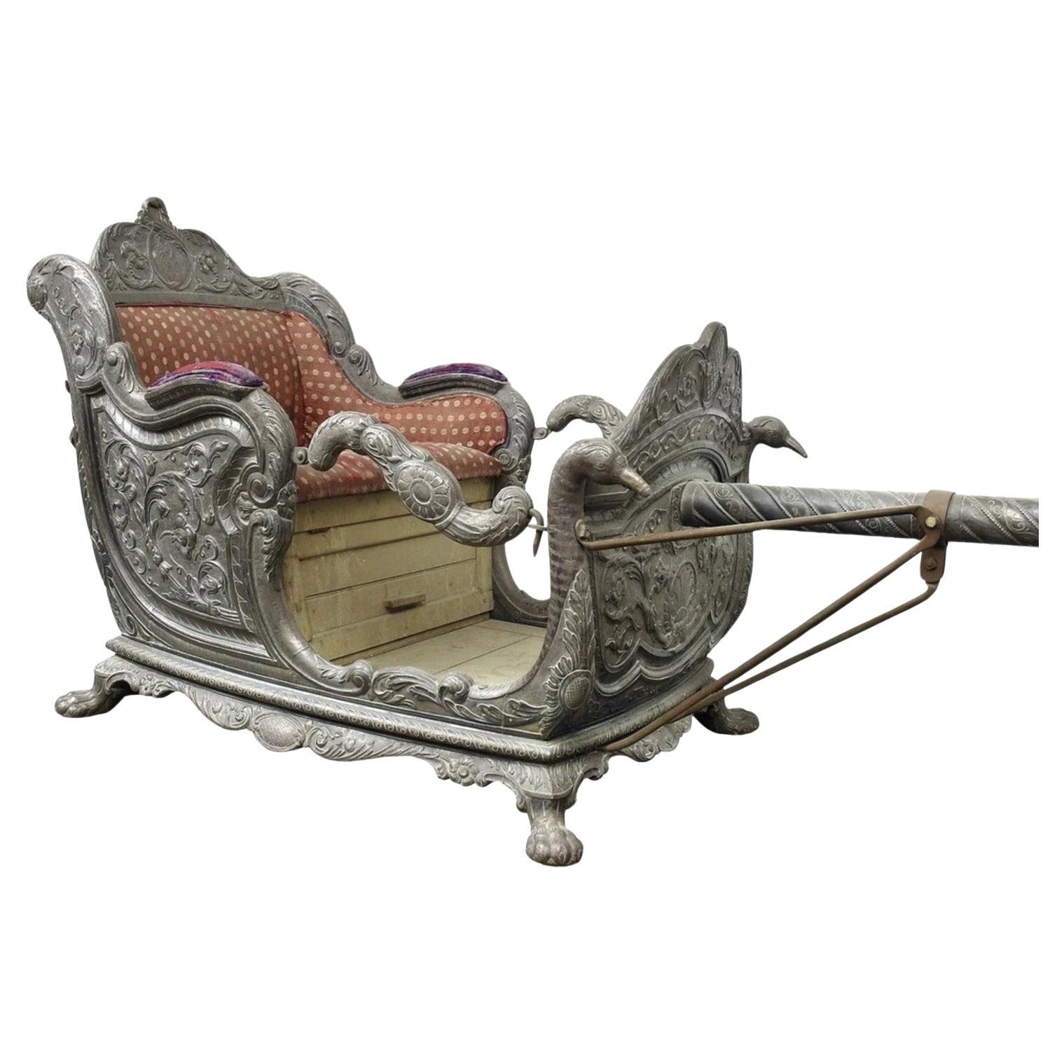 An Indian Silver Foil Overlaid Palaquin, Early 19th Century For Sale