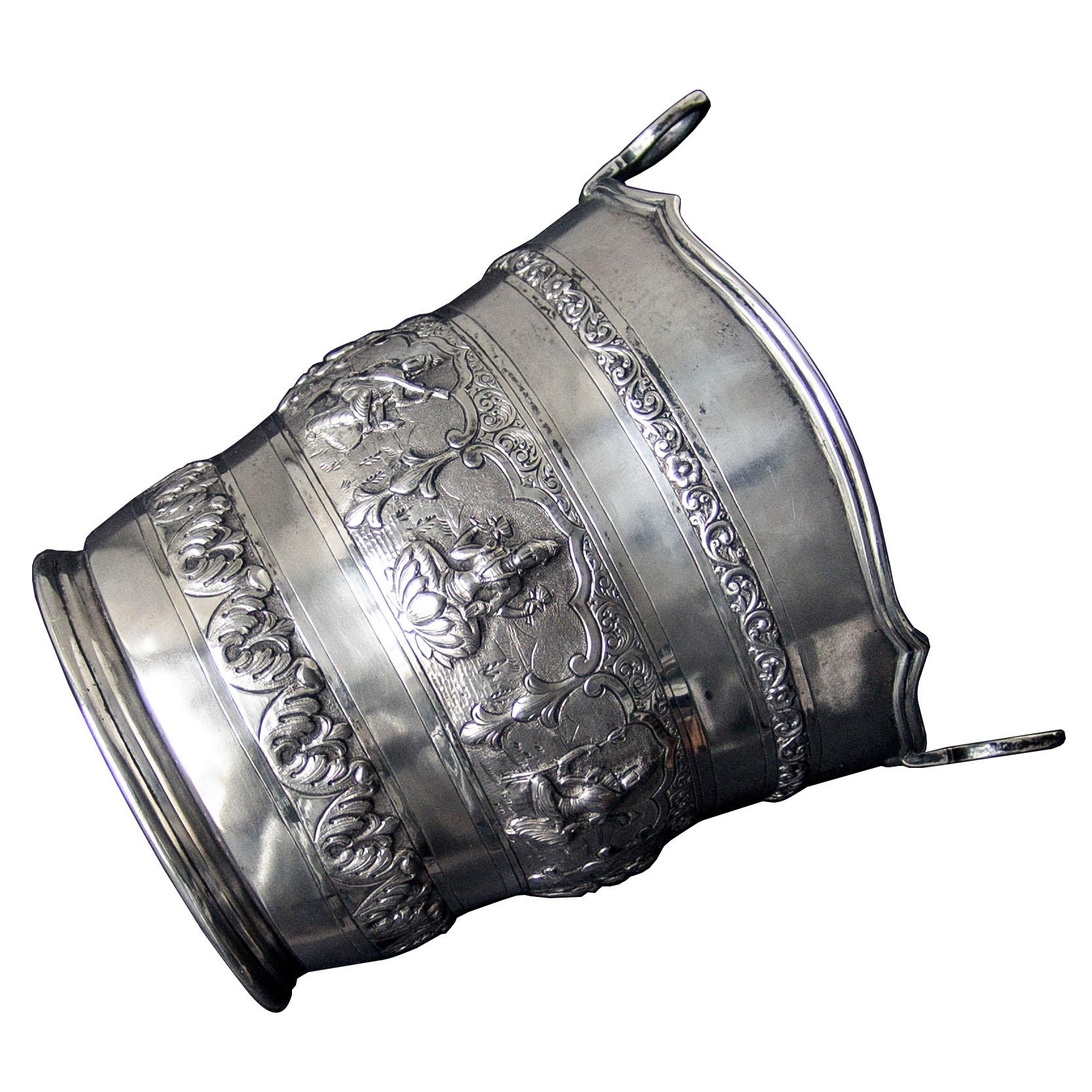 Anglo-Indian Indian Silver Ice Pail