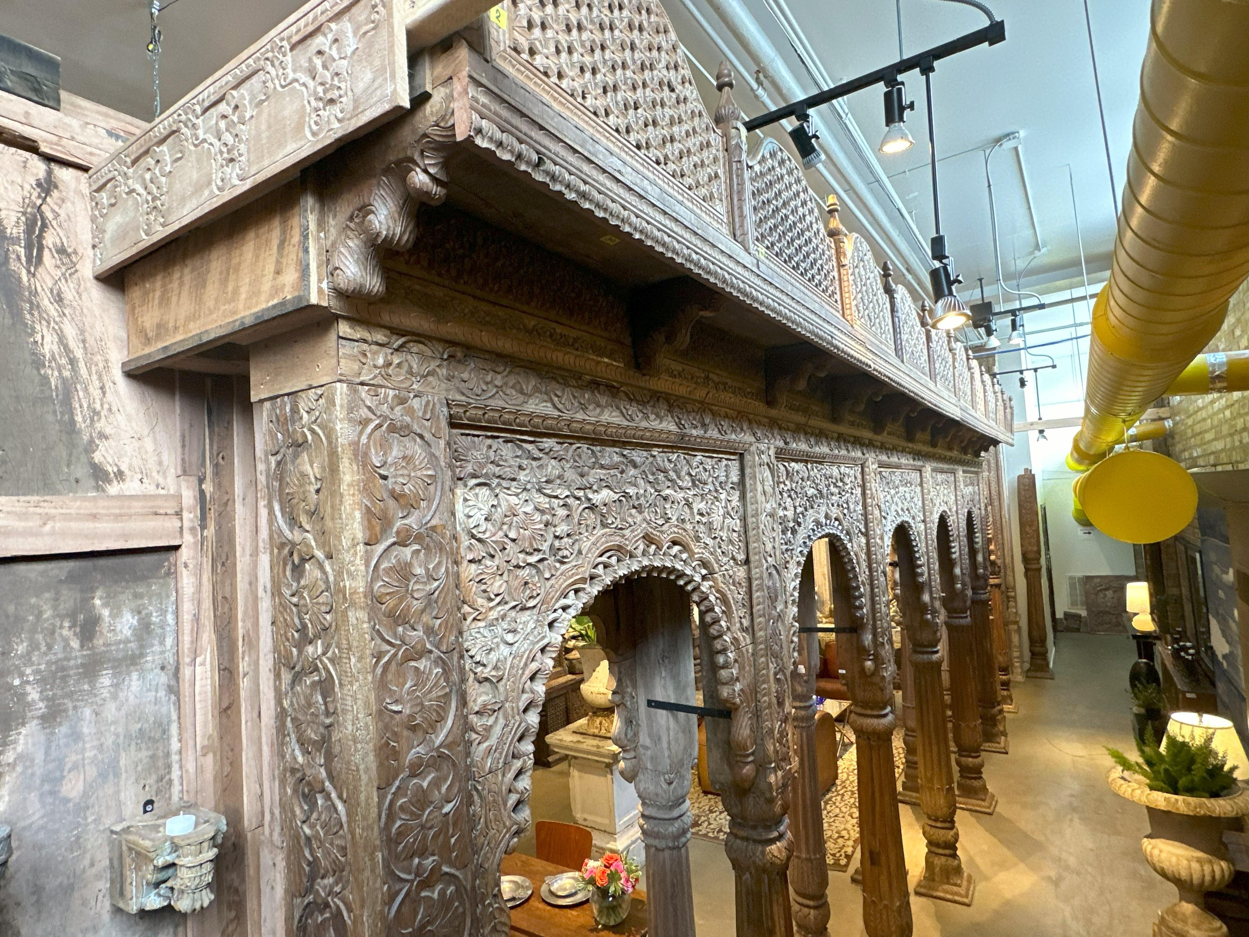 An Indian Wooden Arcade with Seven Arches and an Overhanging Eve For ...