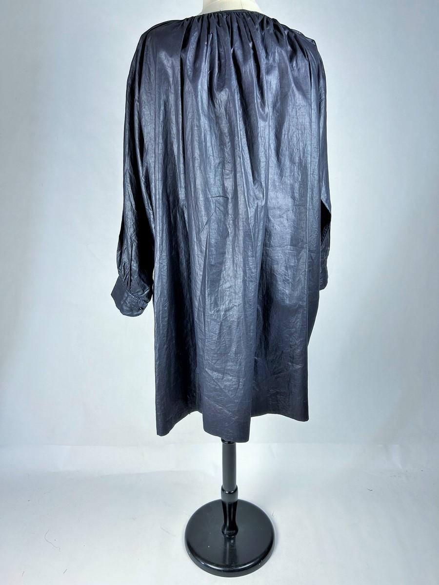 An indigo dyed glazed cotton peasant Blouse - France Circa 1850/1900 For Sale 8