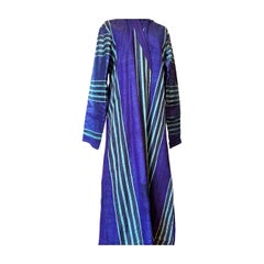 An Indigo Glazed Silk and Cotton Kaftan - Ottoman Empire Early 20th century
